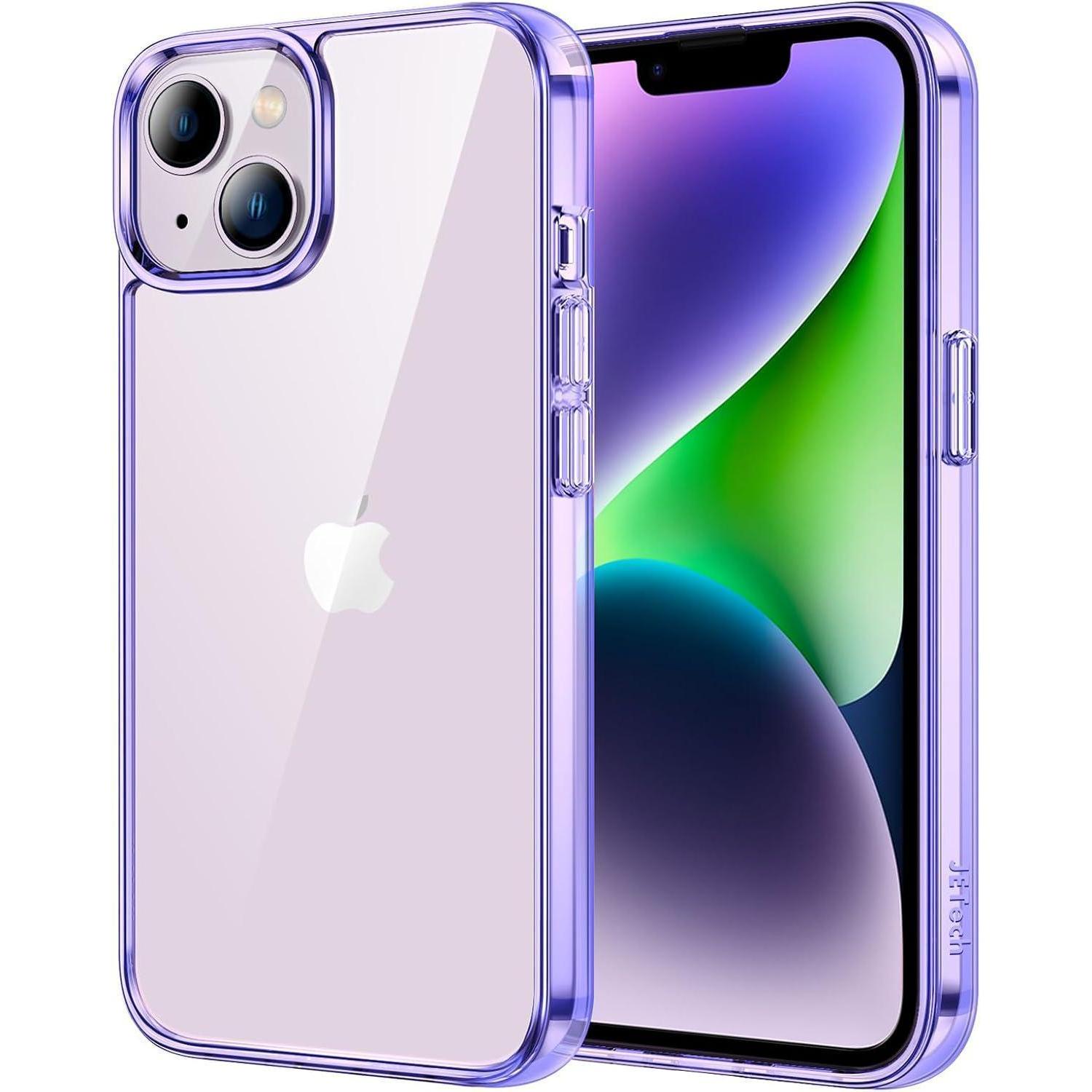 Hülle Iphone 14 Stoßfest Transparent Nievergilbung Dunkellila