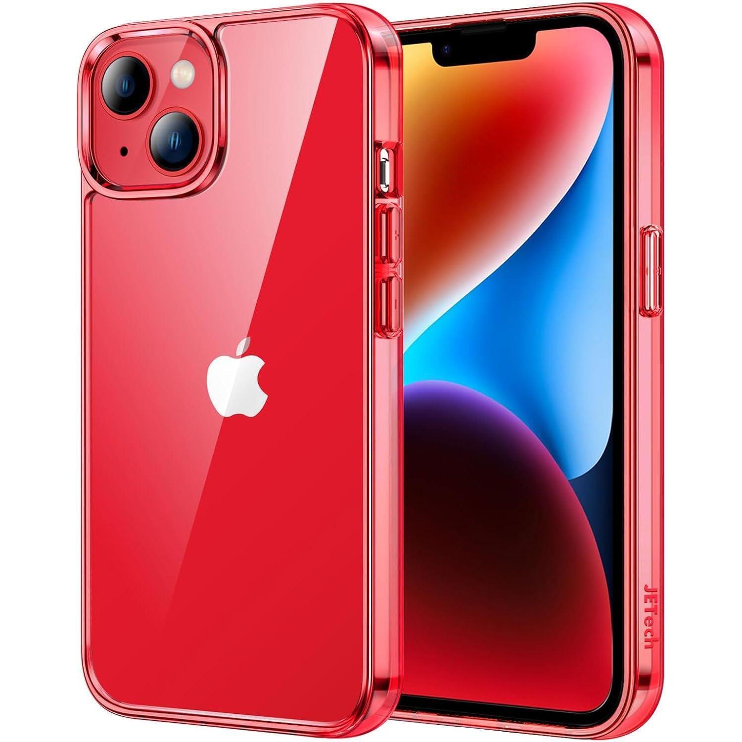 Hülle Iphone 14 6 1 Zoll Stoßfest Transparent Anti Kratzt Rot