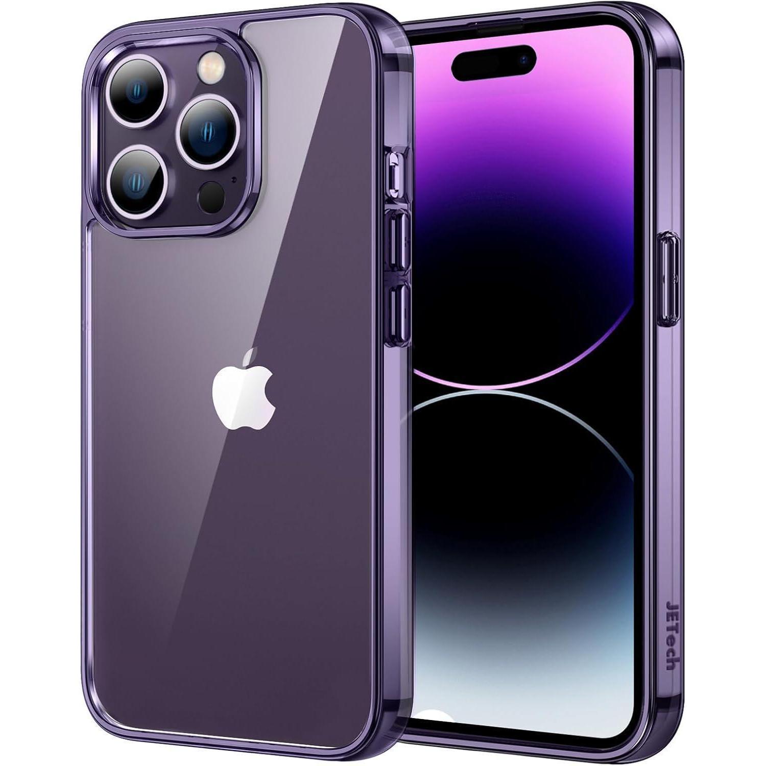 Hülle Iphone 14 Pro Transparent Stoßfest Anti Kratz Dunkellila