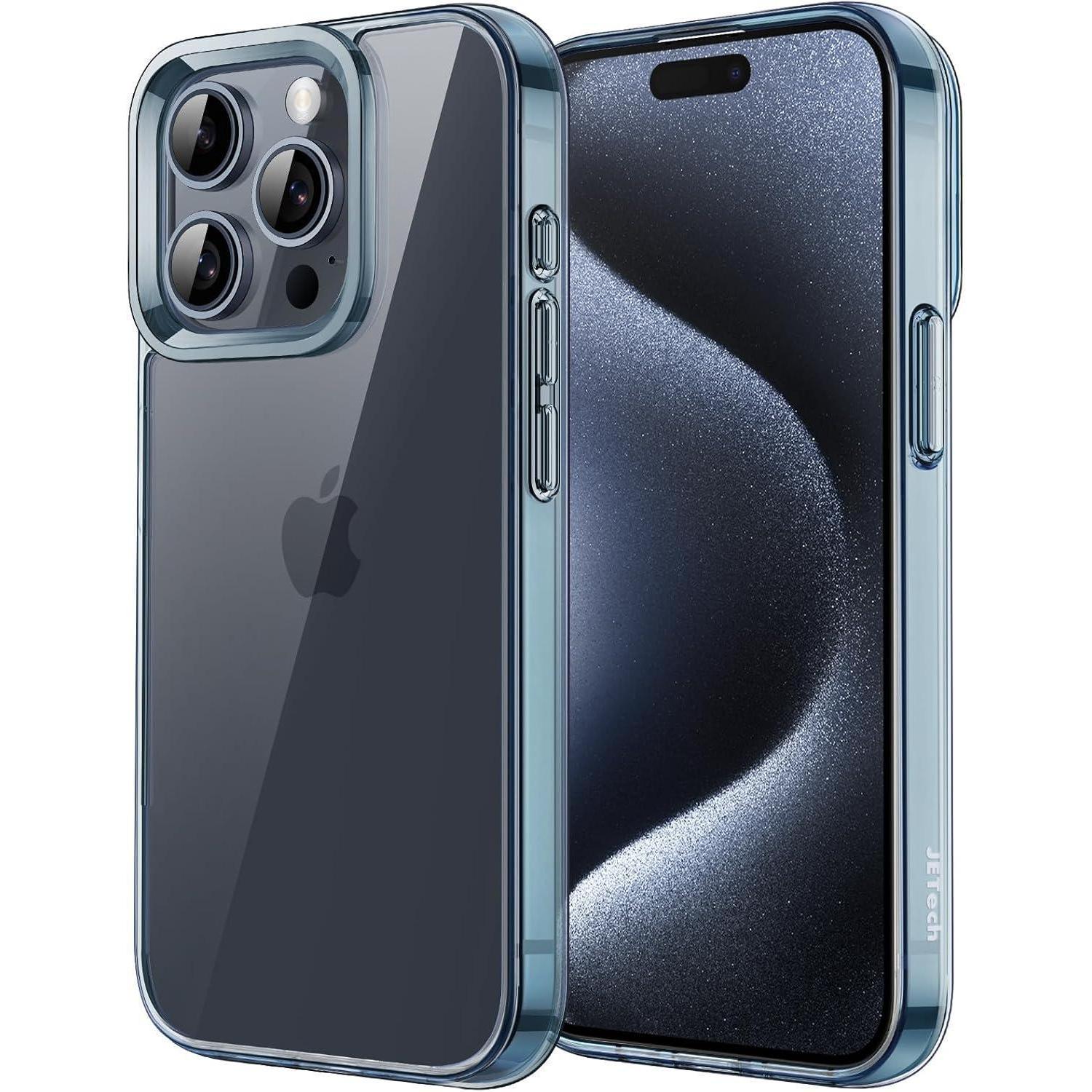 Hülle Iphone 15 Pro Transparent Stoßfest Nie Vergilbung Blau