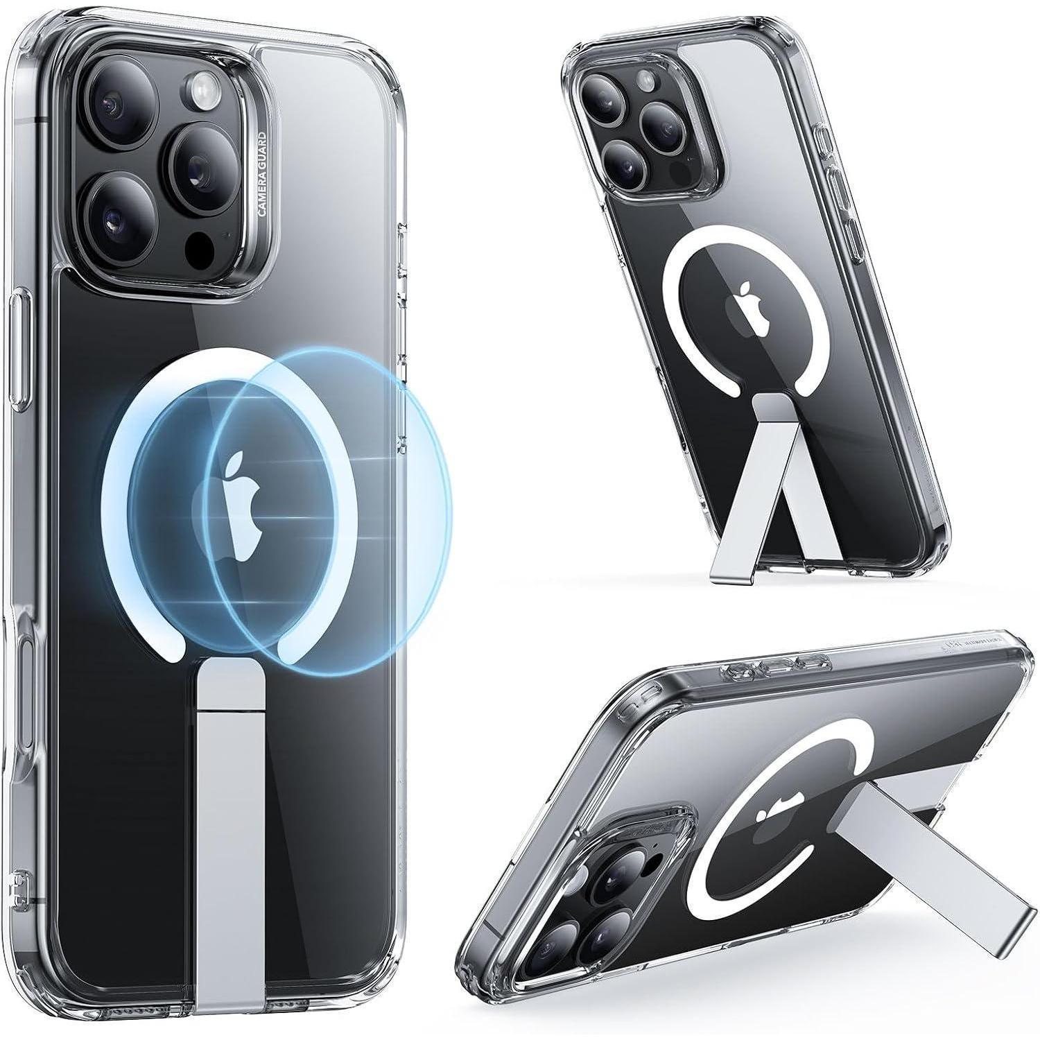 Hülle Iphone 16 Pro Magsafe Ständer Stoßfest Militärnorm Klares