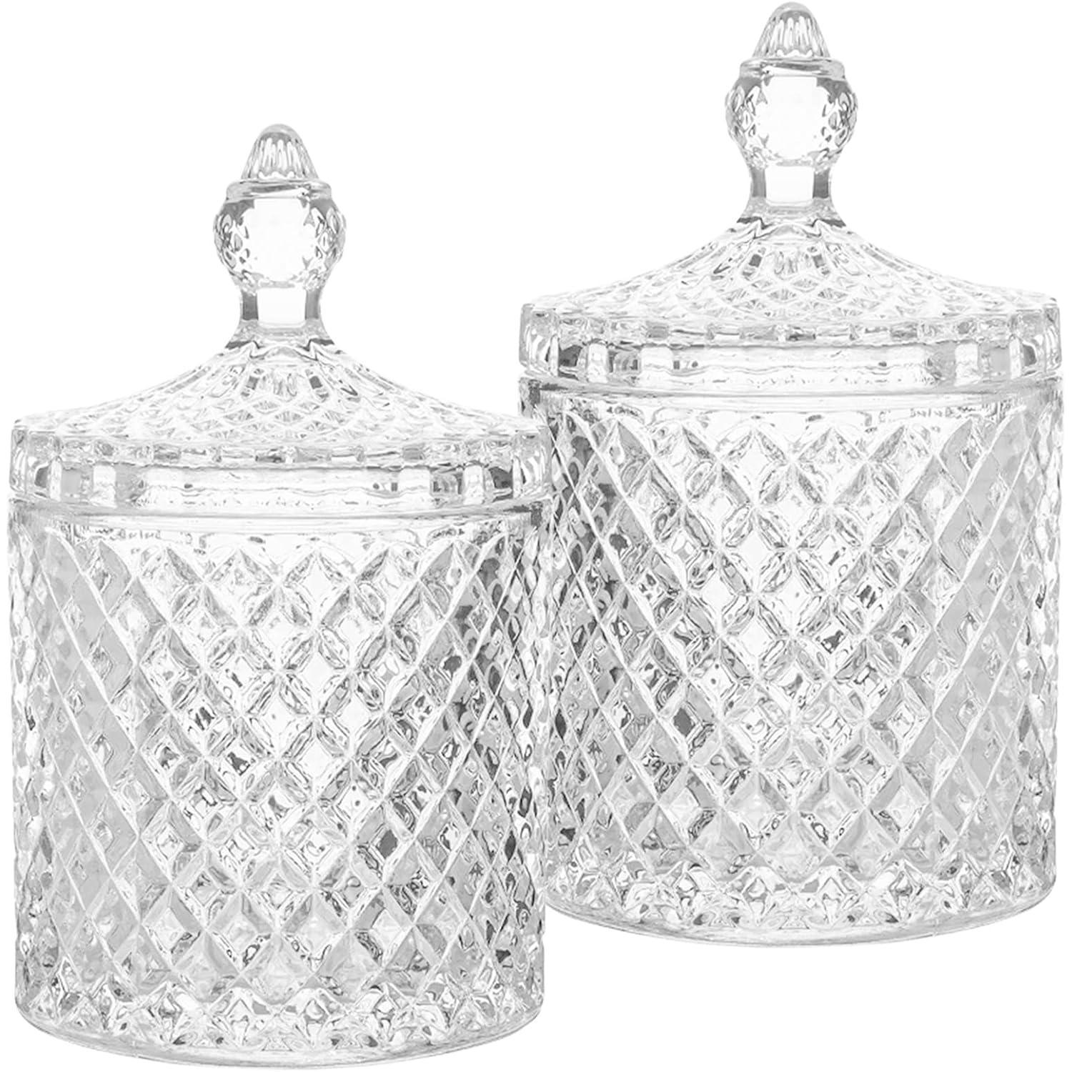 Dekorative Kristallglas-dosen Bonbongläser 300ml, 2er Set