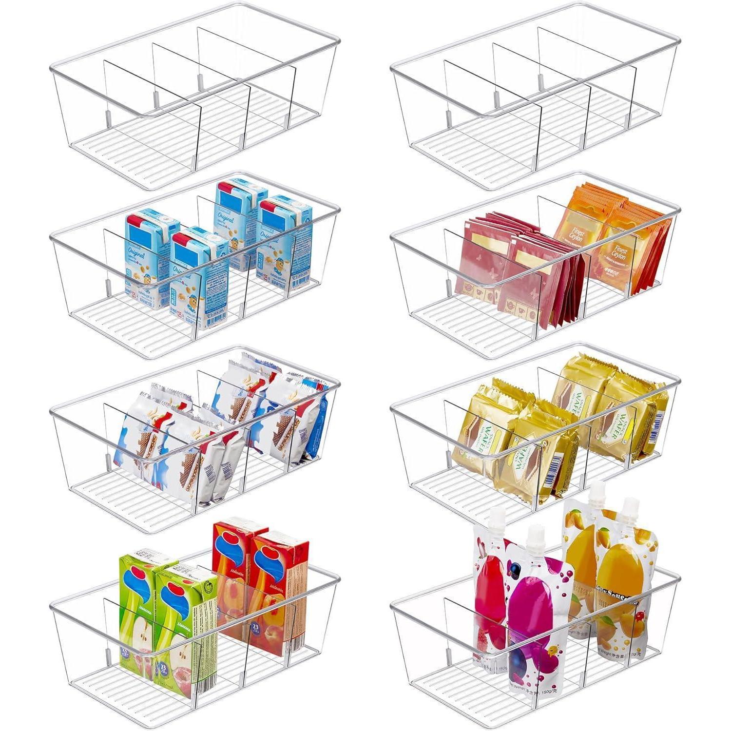 Kühlschrank Organizer Transparent Fächer Küchen Snack 8 Pack