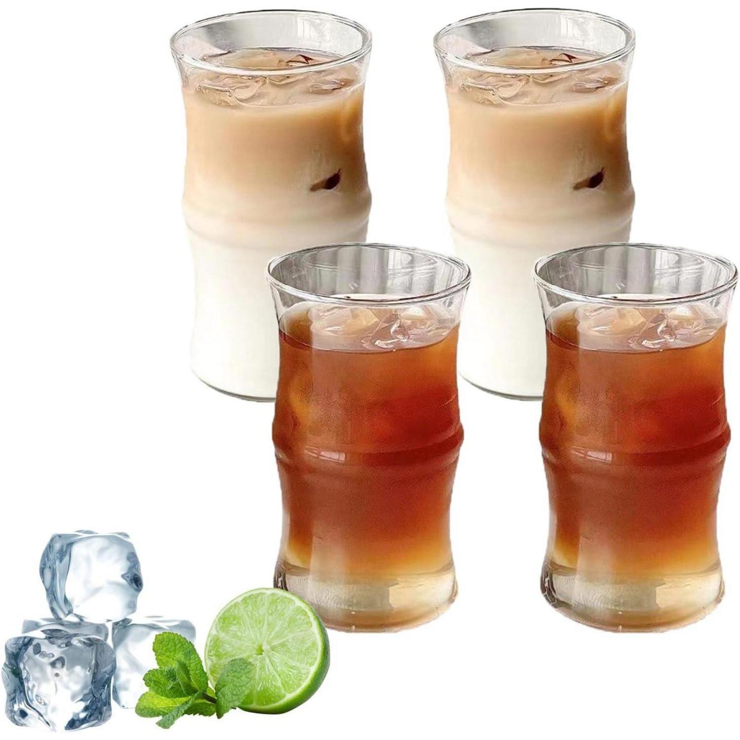 Nsxin 2er Set Latte Macchiato Gläser 400ml Kristall Trinkgläser Hitzebeständig