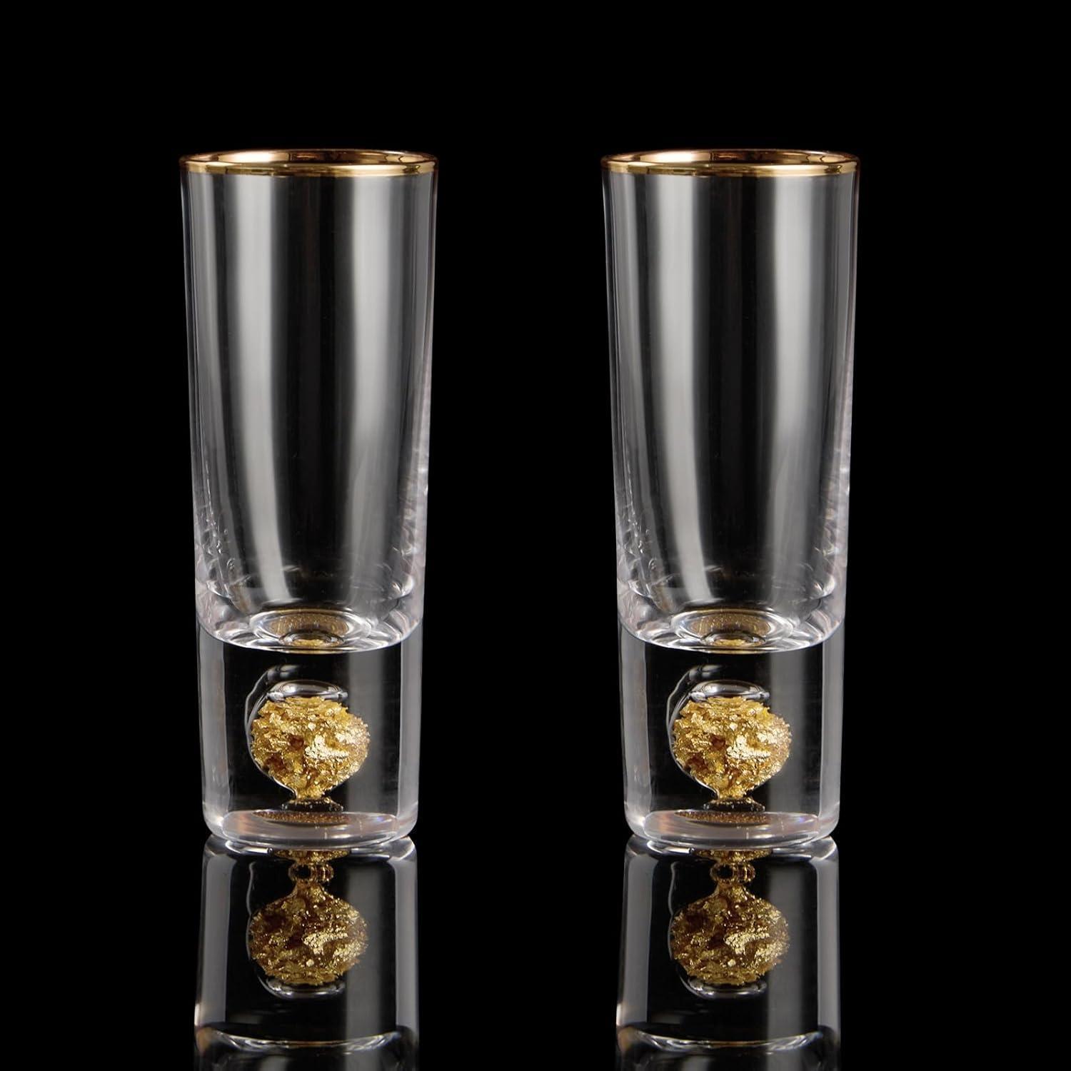 Schnapsgläser Kristall 24k Blattgold 6cl Kristall Schnapsgläser 2 Pcs