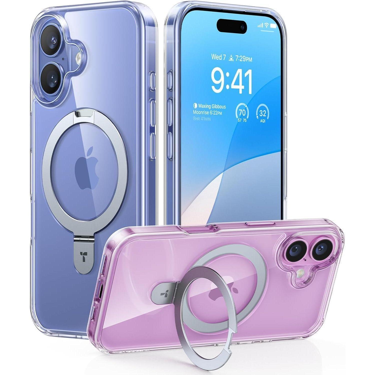 Torras Ostand Iphone 16 Plus Hülle Magsafe Militärischer Schutz Transparent