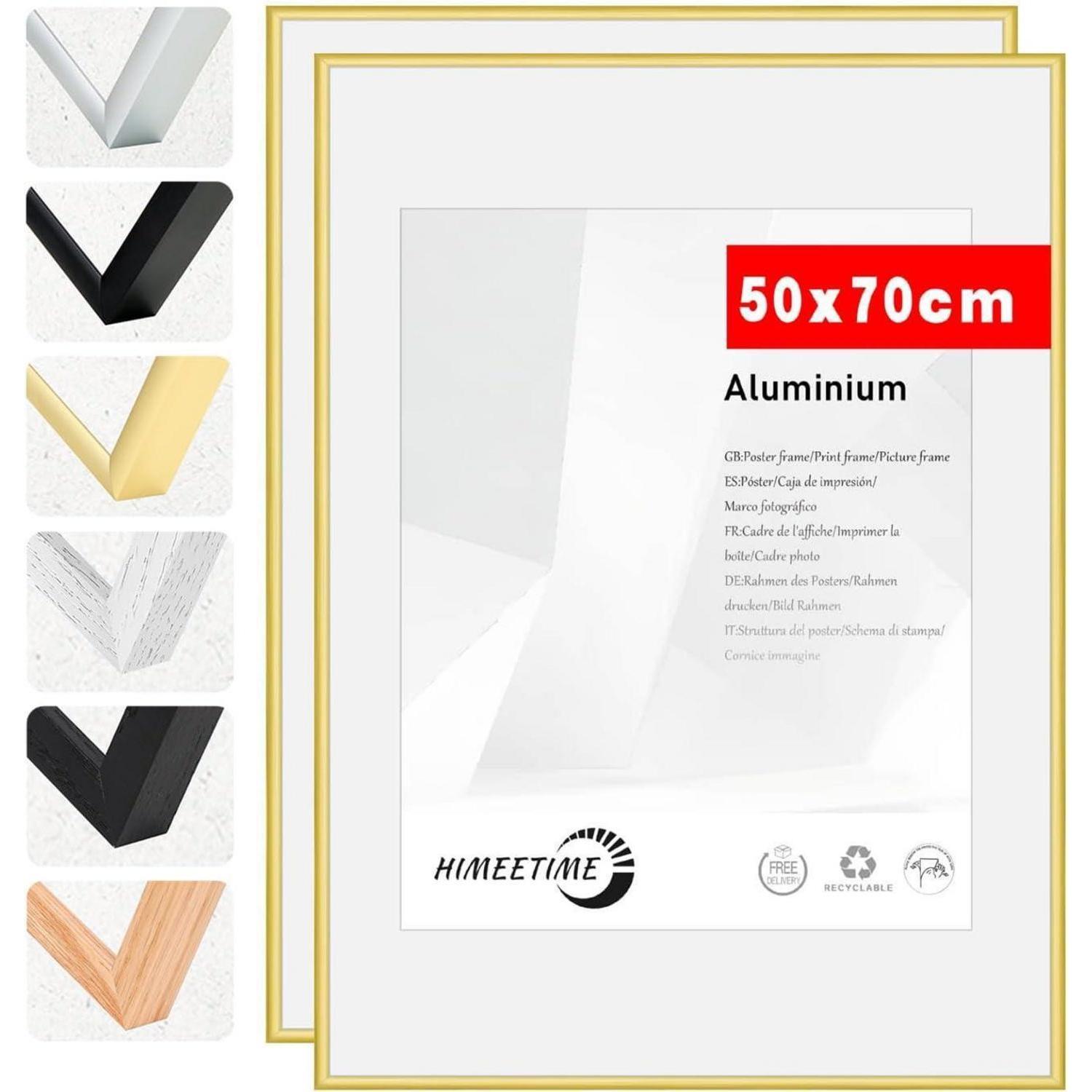 Bilderrahmen 50x70 Cm Gold Aluminium 2x Alu Gold 50x70cm 2x