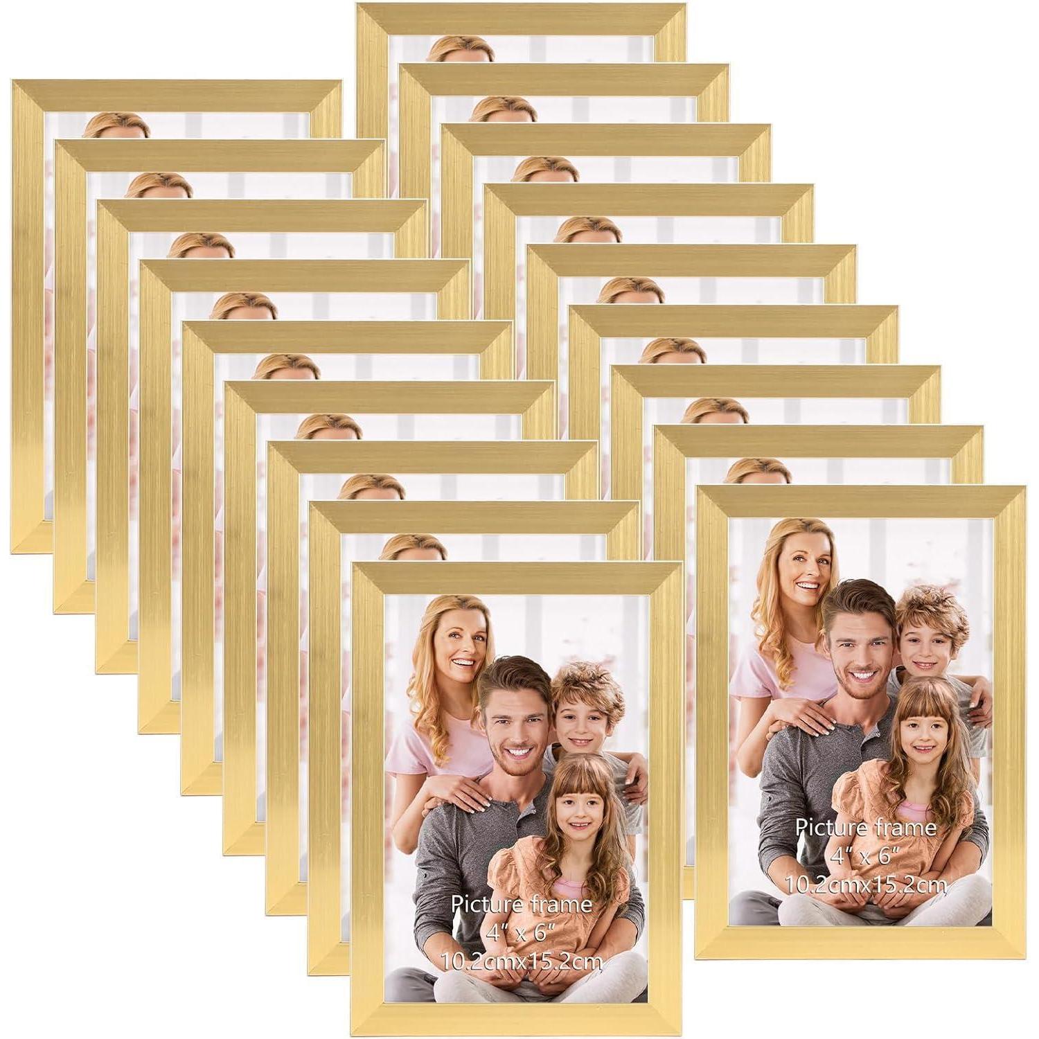 Bilderrahmen Set Collage Fotorahmen 18 Stück 10x15 Gold 10x15cm