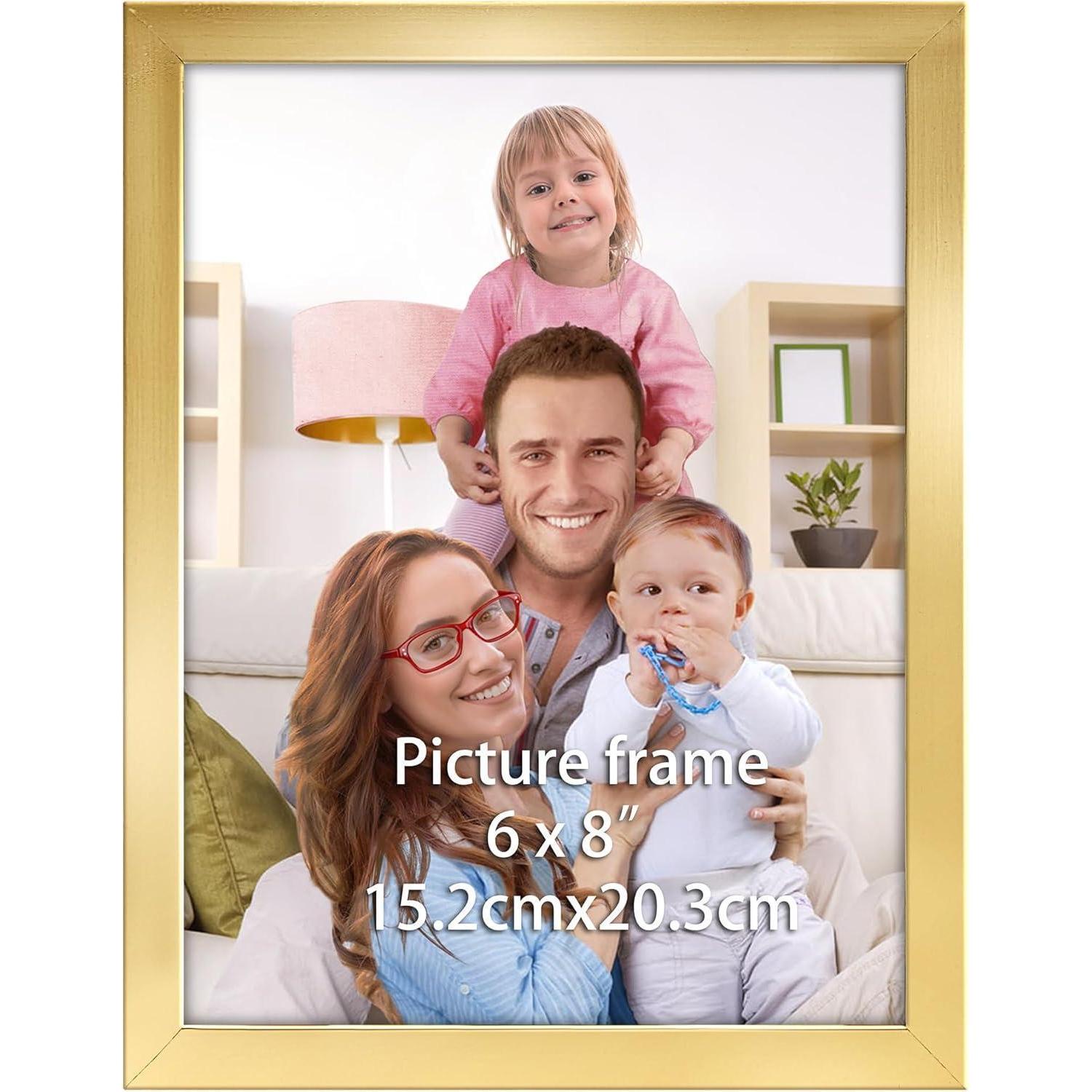 Bilderrahmen Fotorahmen Kunststoff Wand Tischaufsteller 15x20cm Gold