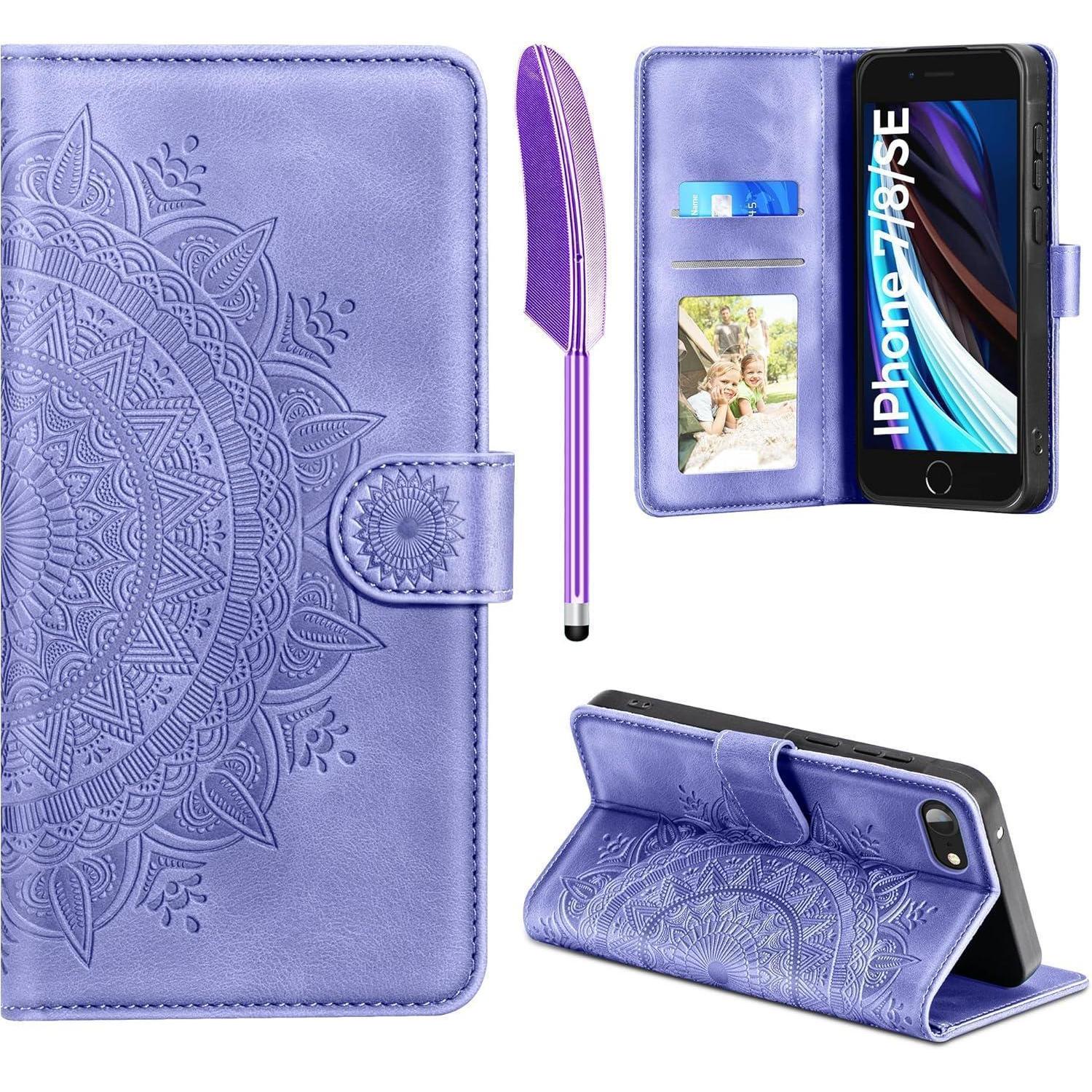 Handyhülle Iphone Se 2022/2020 7 8 Leder Flip Pu Tasche Kartenfach Magnet