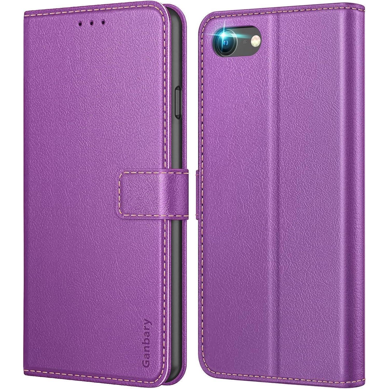 Handyhülle Iphone Se 2022 5g Se 2020 7 8 Leder Tasche Violett
