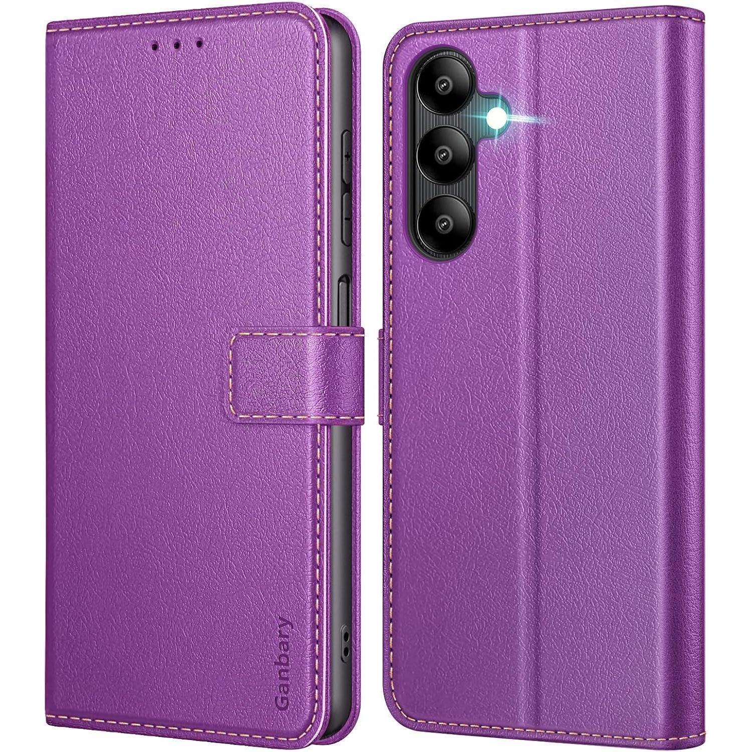 Handyhülle Samsung Galaxy A05s Premium Leder Klapphülle Violett