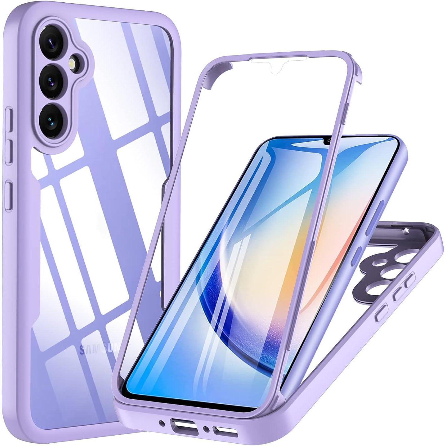 Handyhülle A34 360 Rundumschutz Tpu Displayschutz Samsung A34 Violett