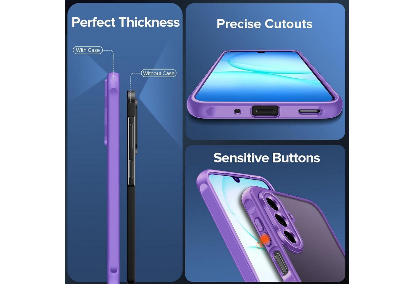 Handyhülle Panzerglas Stoßfest Samsung Galaxy A17 4g 5g Helllila Bild 2