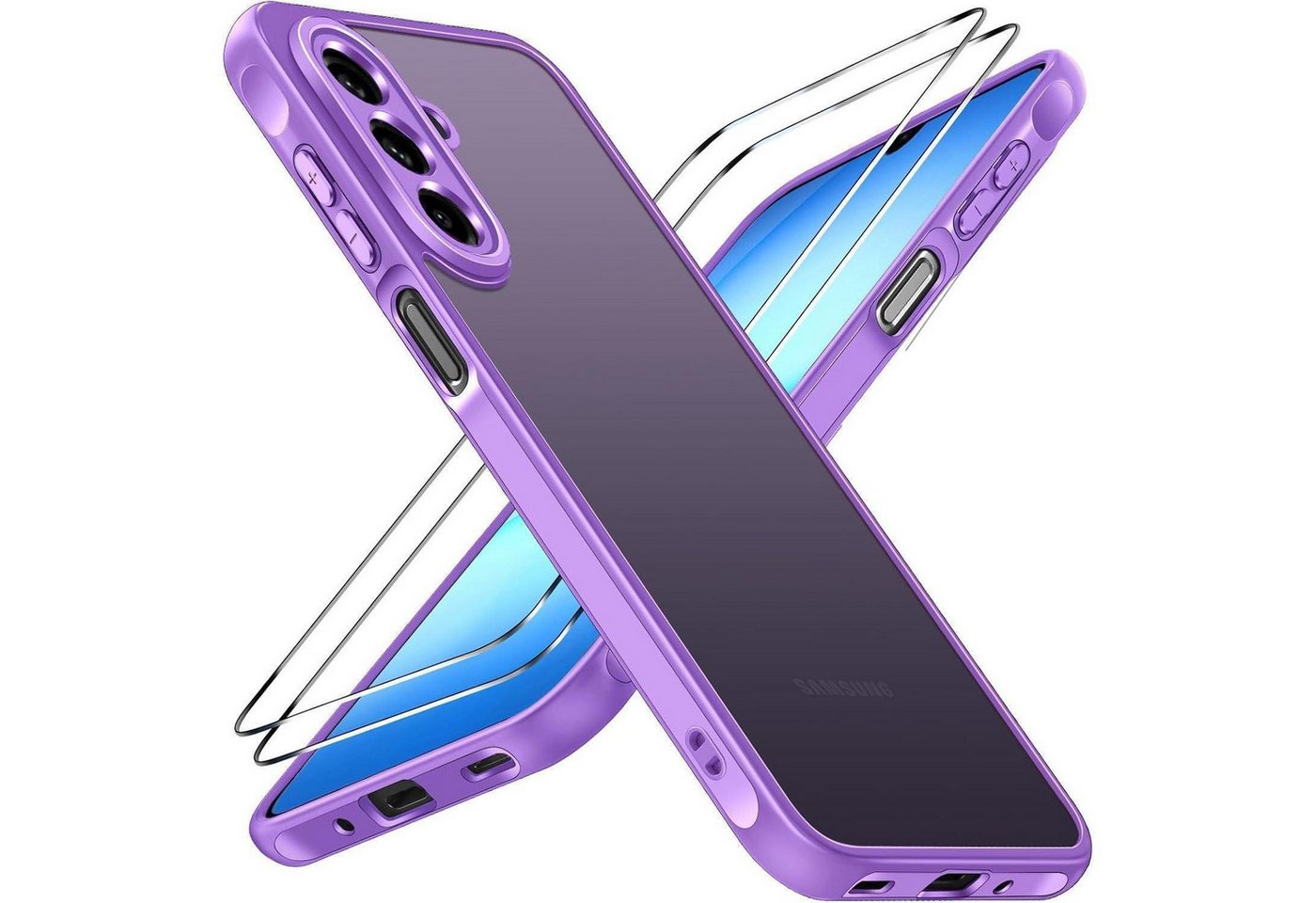 Handyhülle Panzerglas Stoßfest Samsung Galaxy A17 4g 5g Helllila Bild 5
