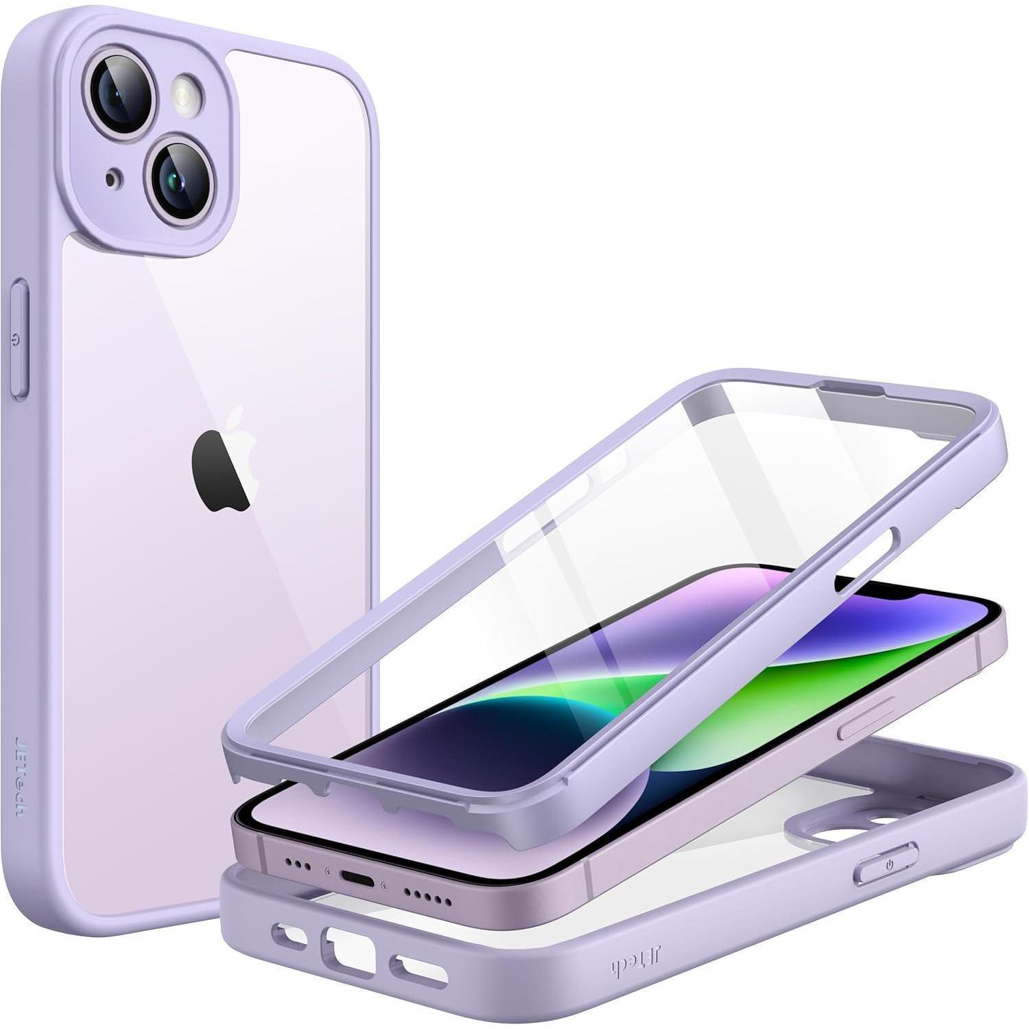 Handyhülle Iphone 14 360 Displayschutz Rückseite Helles Lila