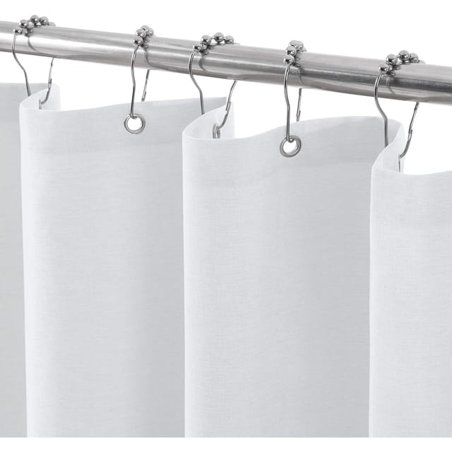 Duschvorhang Duschvorhangringe Leinen Weiß H182 X B122 Cm 1er Pack