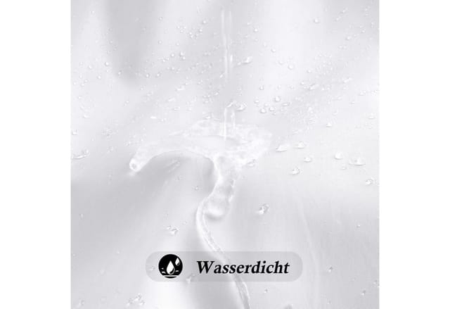 Duschvorhang 120x180 Weiß Textil Stoff Wasserdicht Antischimmel Inkl. Ringe