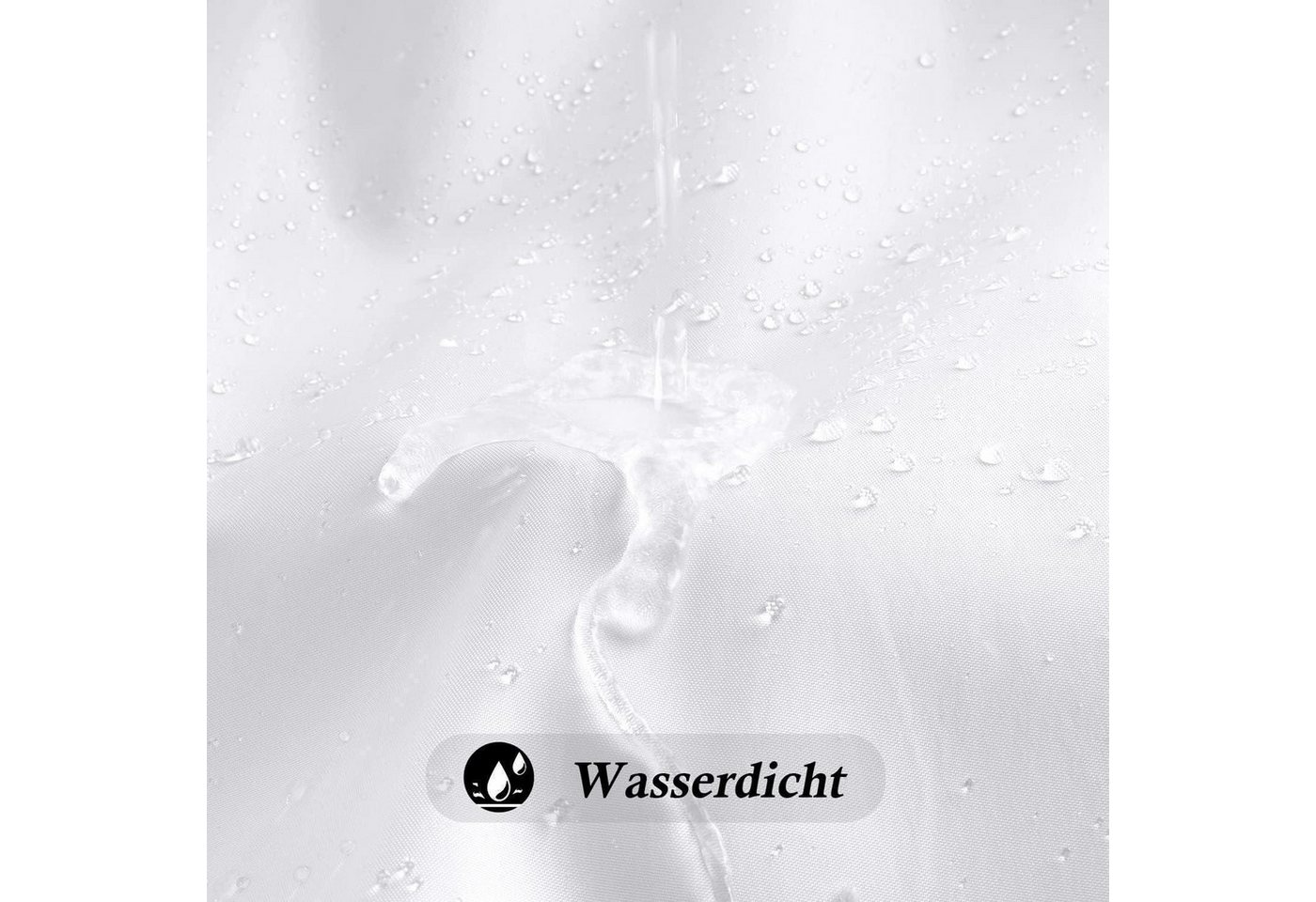 Duschvorhang 180x230 Weiß Wasserdicht Anti Schimmel Textil Stoff 12 Ringe