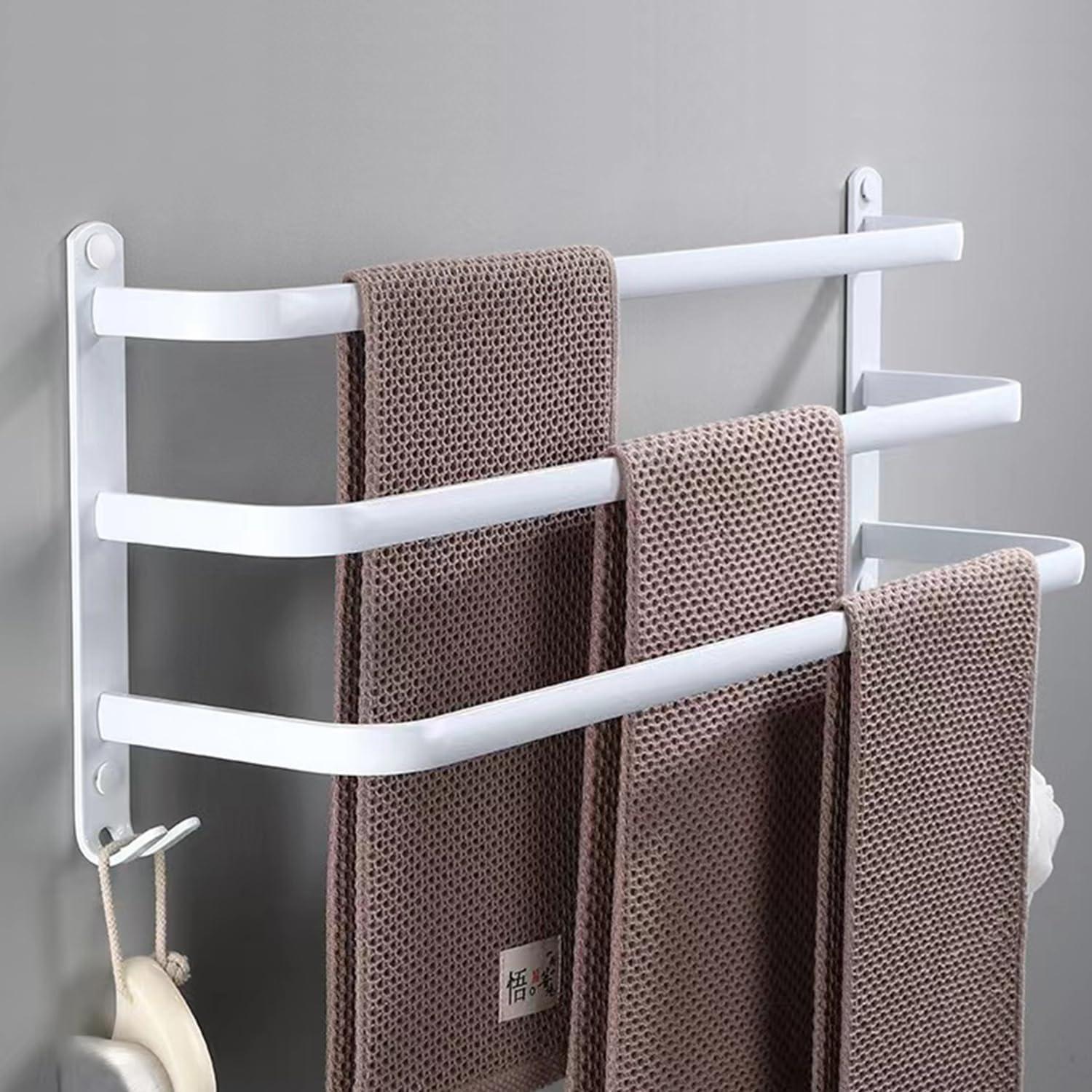 Handtuchhalter Wand Badezimmer Küche Zubehör Ohne Bohren Weiß 60cm