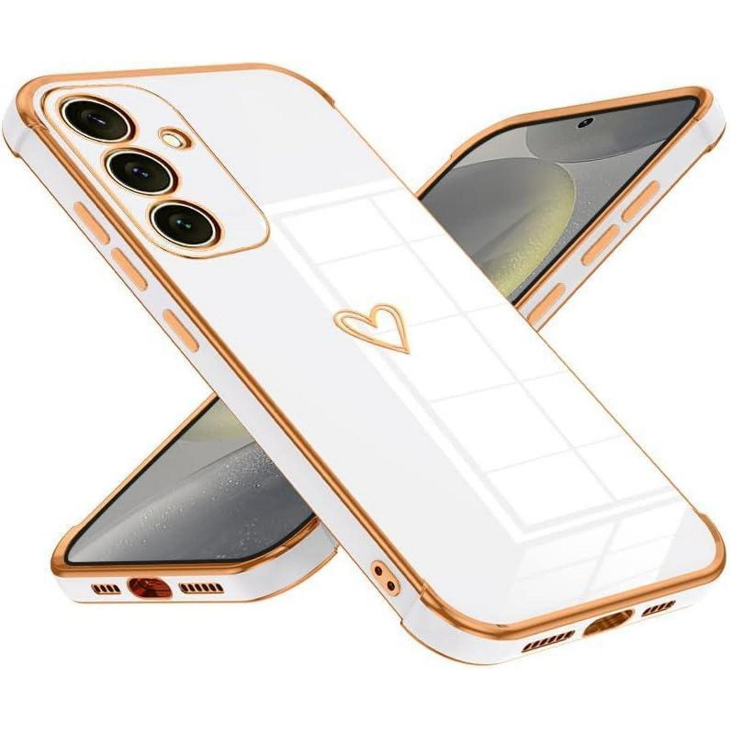 Handyhülle Galaxy S24 Tpu Herzmuster Samsung Galaxy S24 Weiß