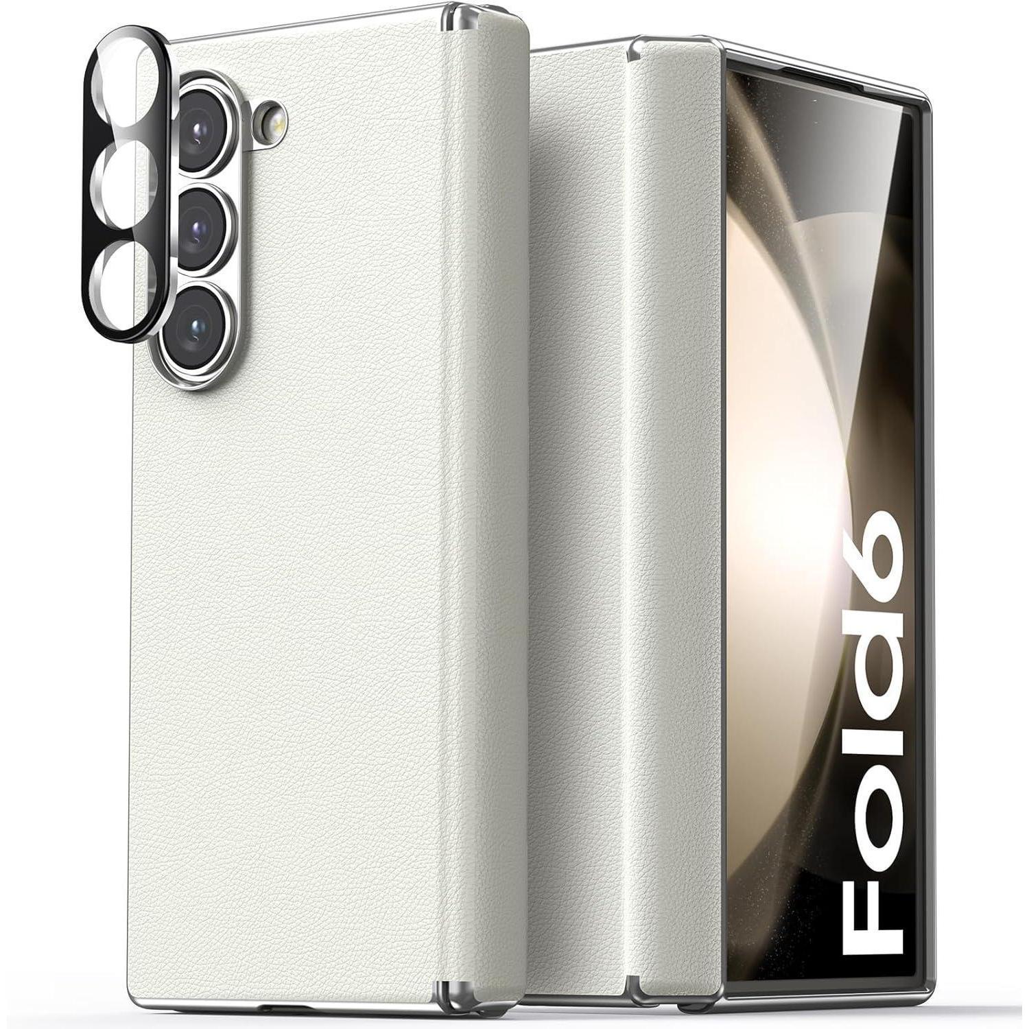 Samsung Galaxy Z Fold 6 Hülle Leder Metall Stoßfänger