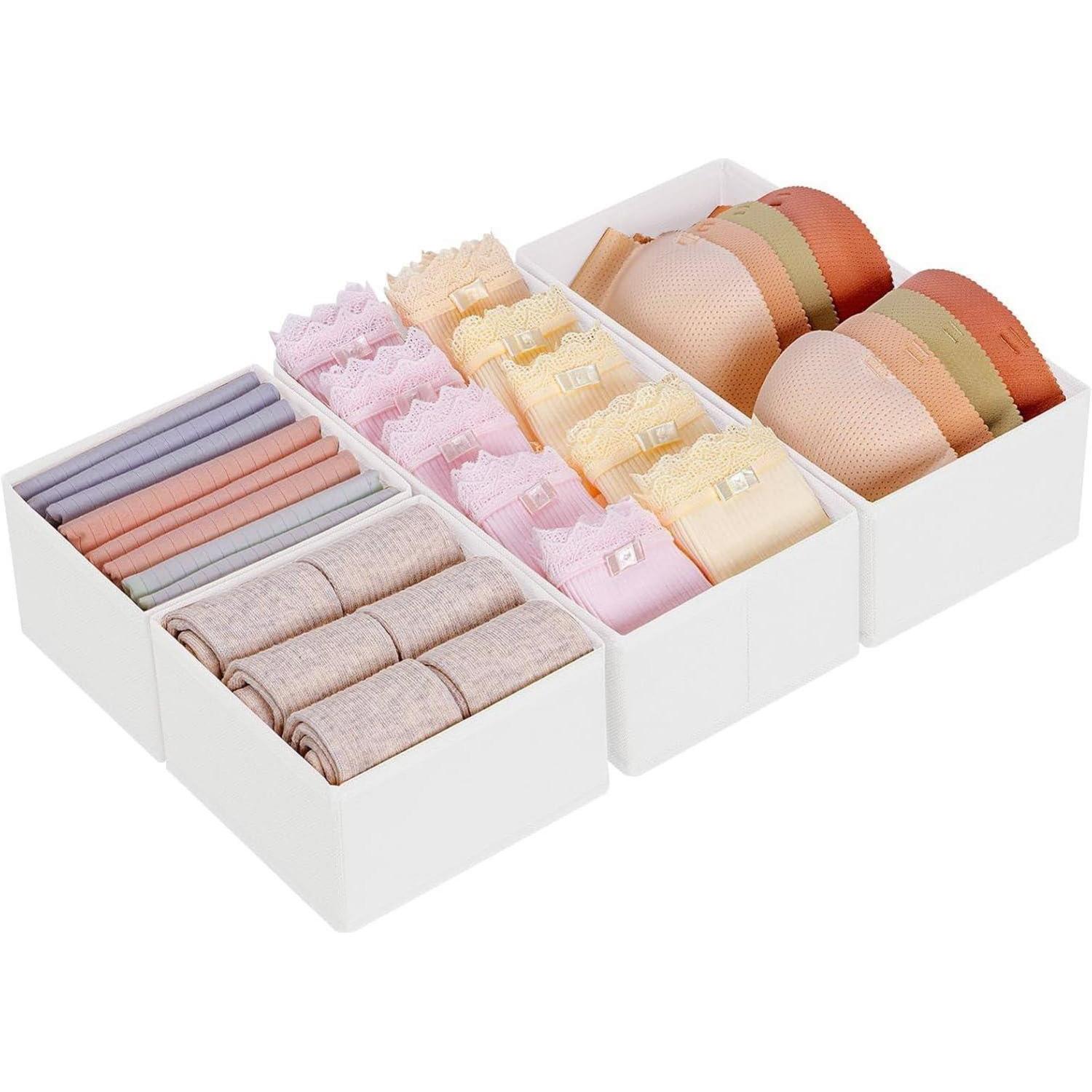 Schublade Organizer Unterwäsche Socken Krawatten Gürtel 4 Stück Weiß