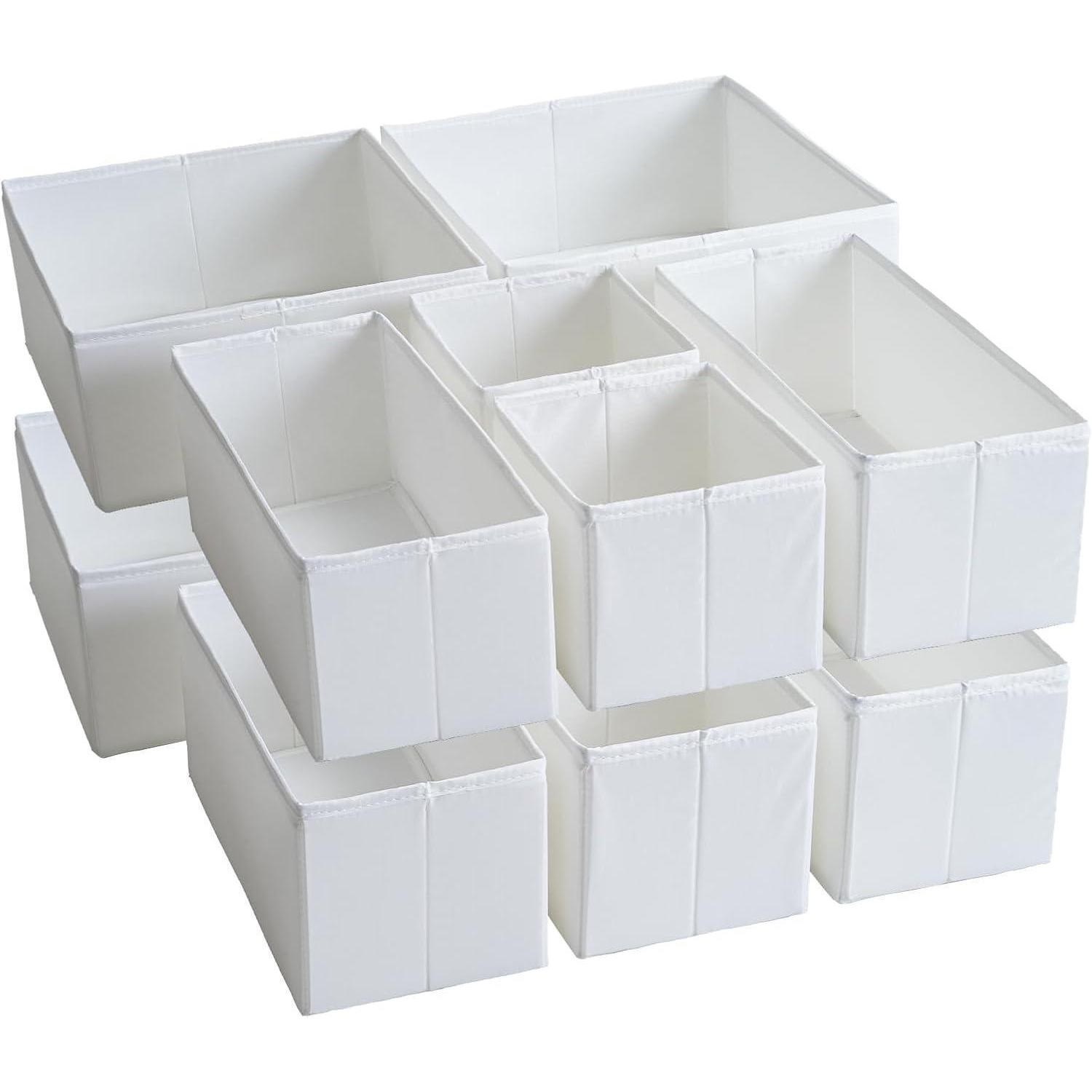 Tyeers Schubladen-organizer Set 12er Waschbar Weiß Stoff Stringutils Badezimmer