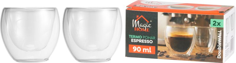 Becher Magichome Espresso Für Kaffee/tee, Thermo Mit Doppelter Wandung, 90 Ml, Packung 2 Stk