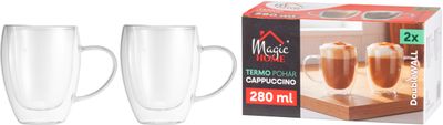 Magichome Cappuccino Tasse Für Kaffee/tee, Thermo Mit Doppelwand, 280 Ml, Packung 2 Stk