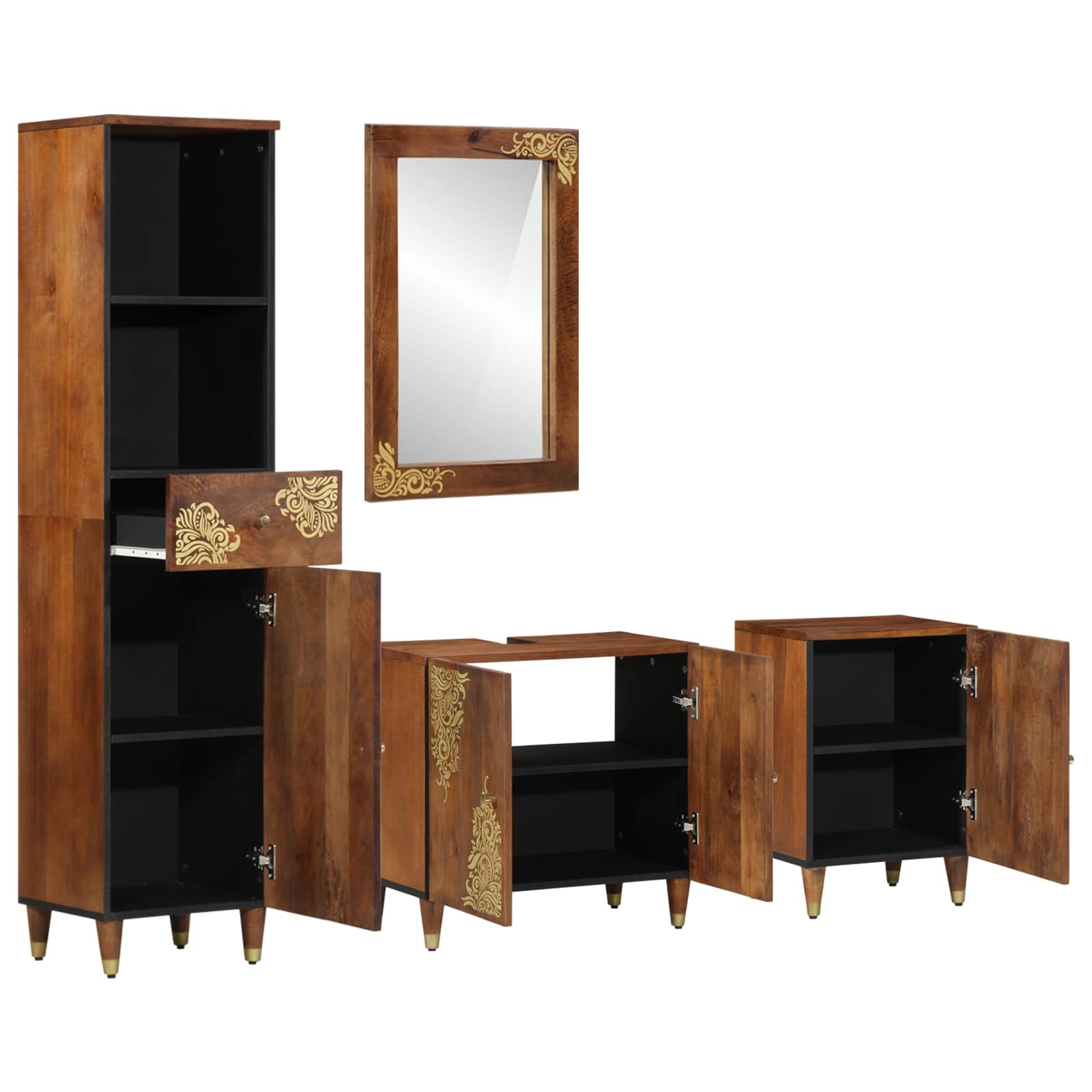 Maison Exclusive - Badezimmerschrank-set 4 Stk. Honigbraun 62 X 3