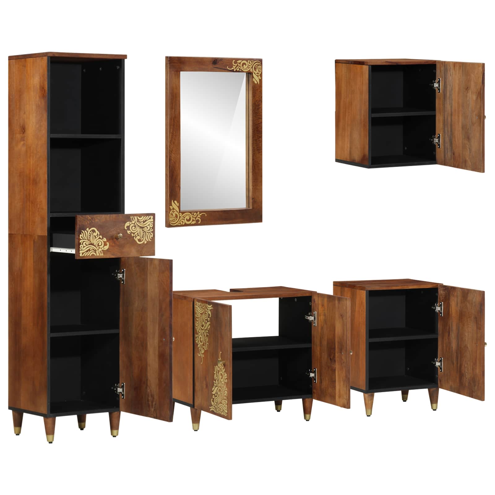 Maison Exclusive - Badezimmerschrank-set 5 Stk. Honigbraun 62 X 3