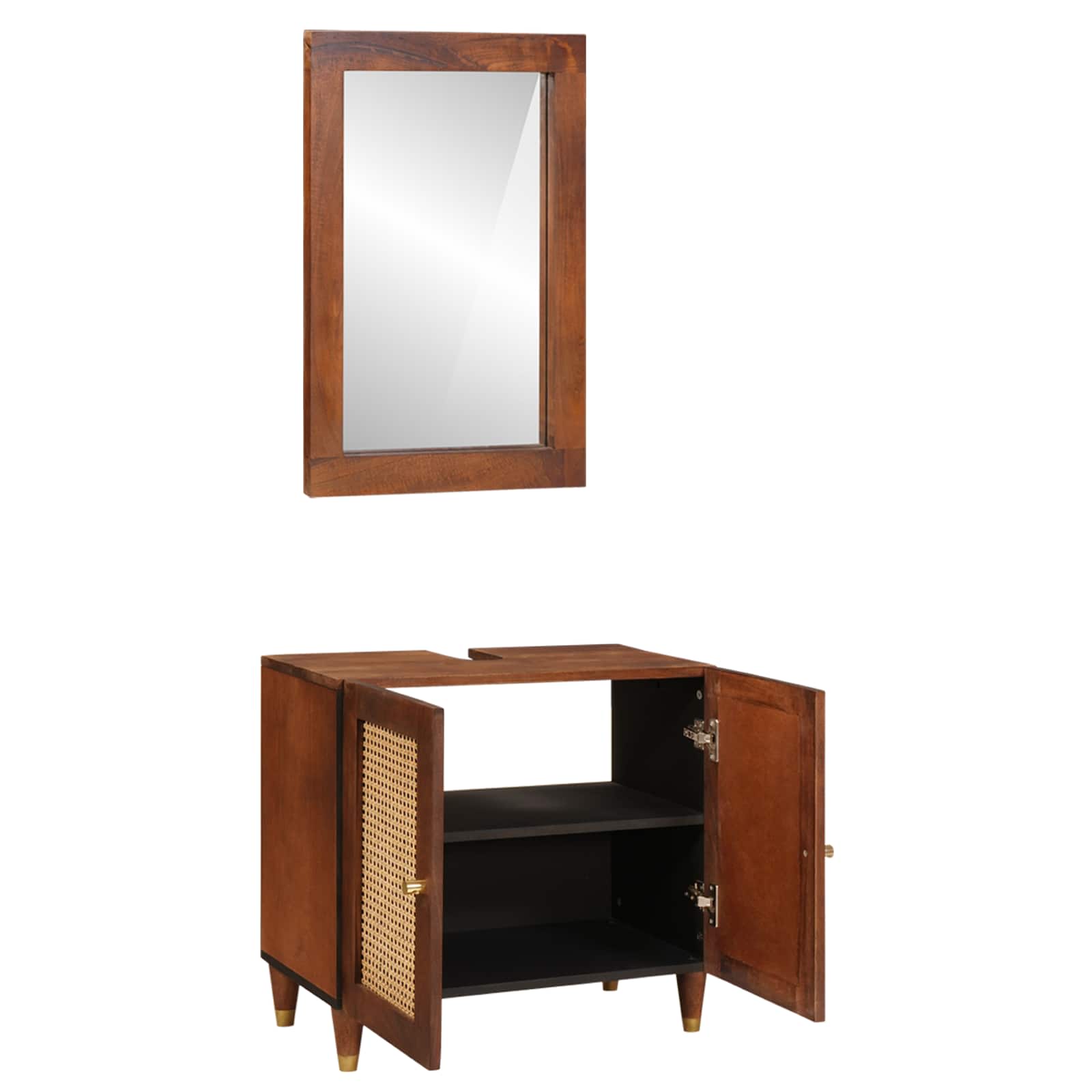 Maison Exclusive - Badezimmerschrank 2 Stk. Schwarz Und Gold Mass
