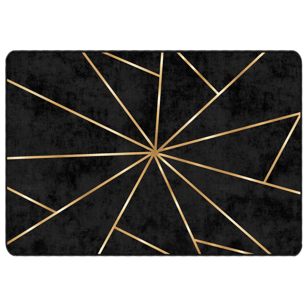 Maison Exclusive - Teppich Waschbar Schwarz Und Golden 160x230 Cm
