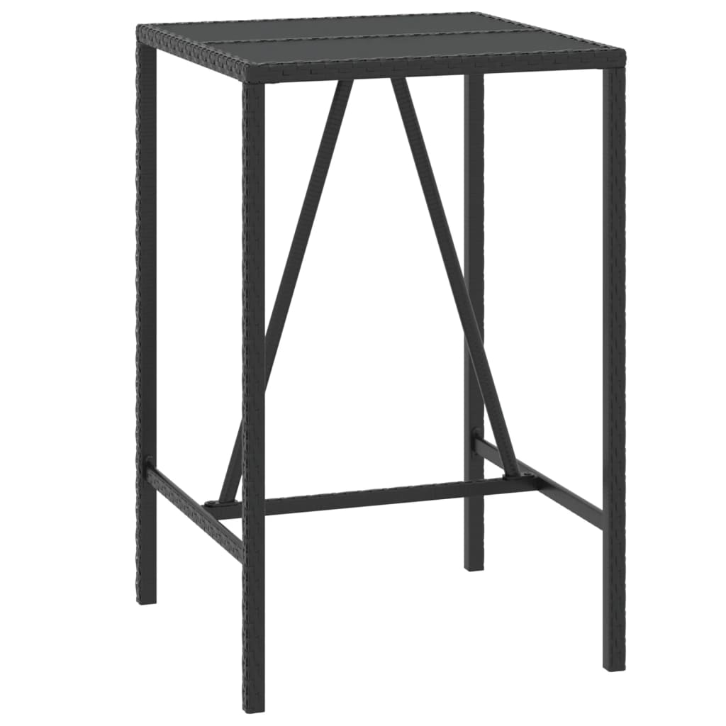 Maison Exclusive - Bartisch Mit Glasplatte Schwarz 70x70x110 Cm P