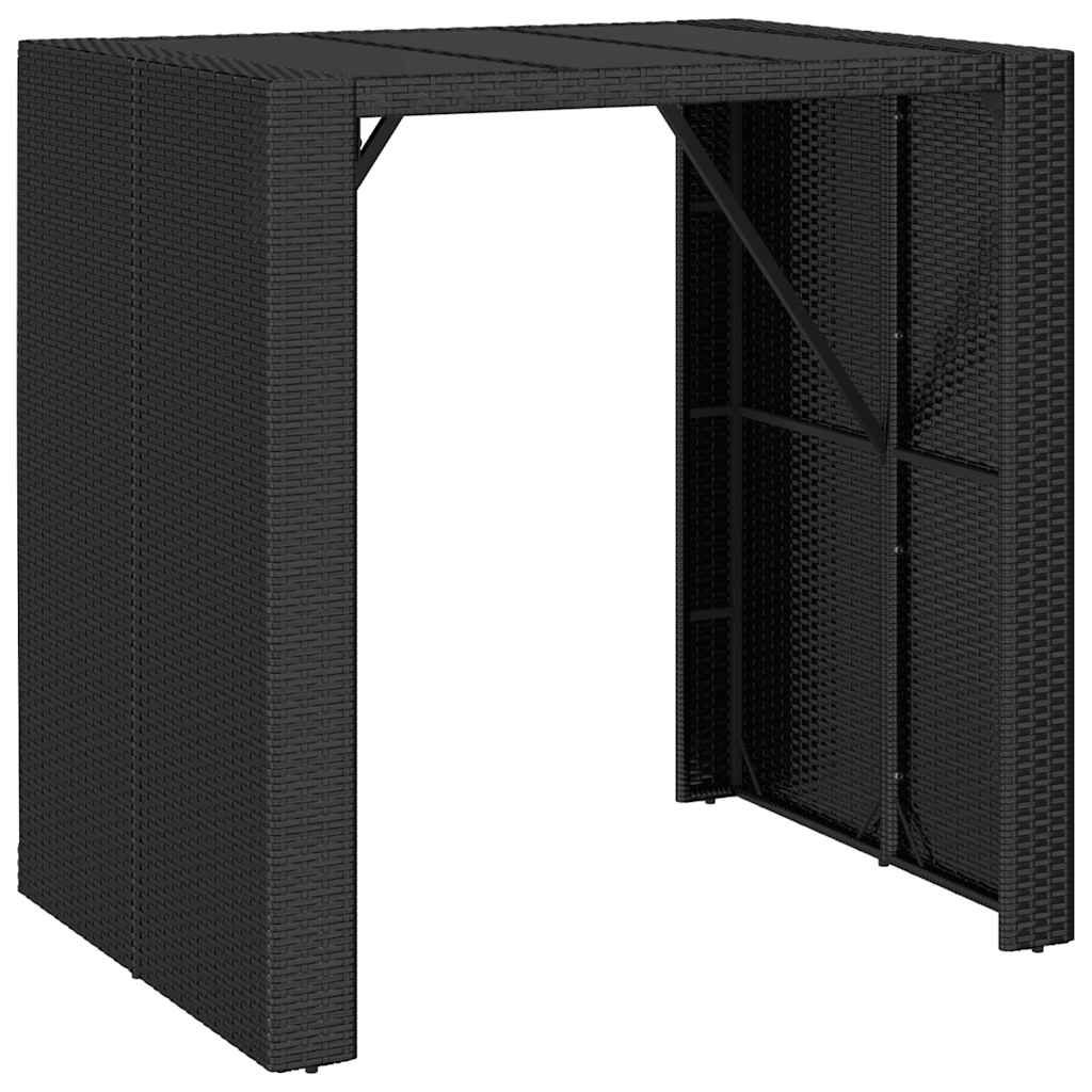 Maison Exclusive - Bartisch Mit Glasplatte Schwarz 105x80x110 Cm