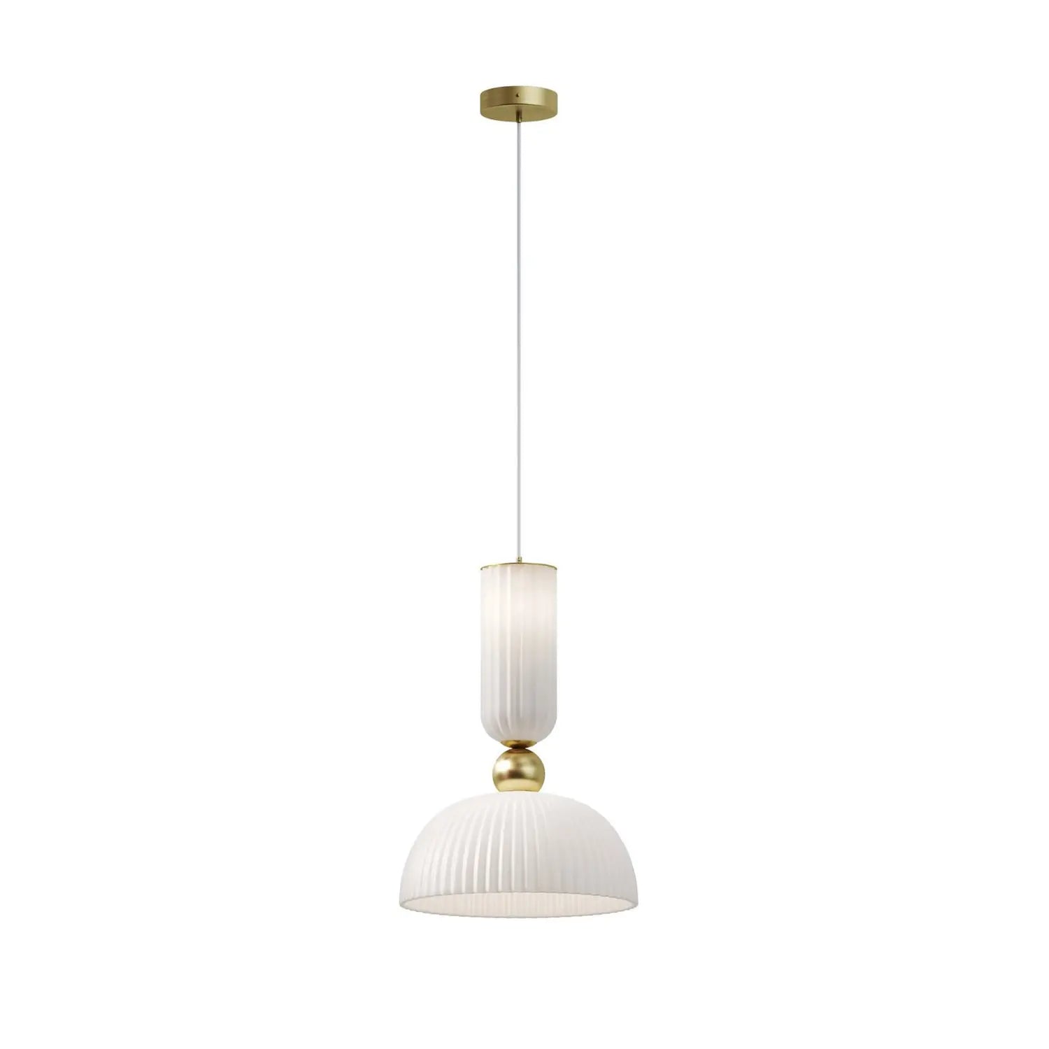 [gebraucht] B-ware Maytoni Hängeleuchte Pendelleuchte Antic Glas Weiß Gold E27 Led Ø 30 Cm Lampe