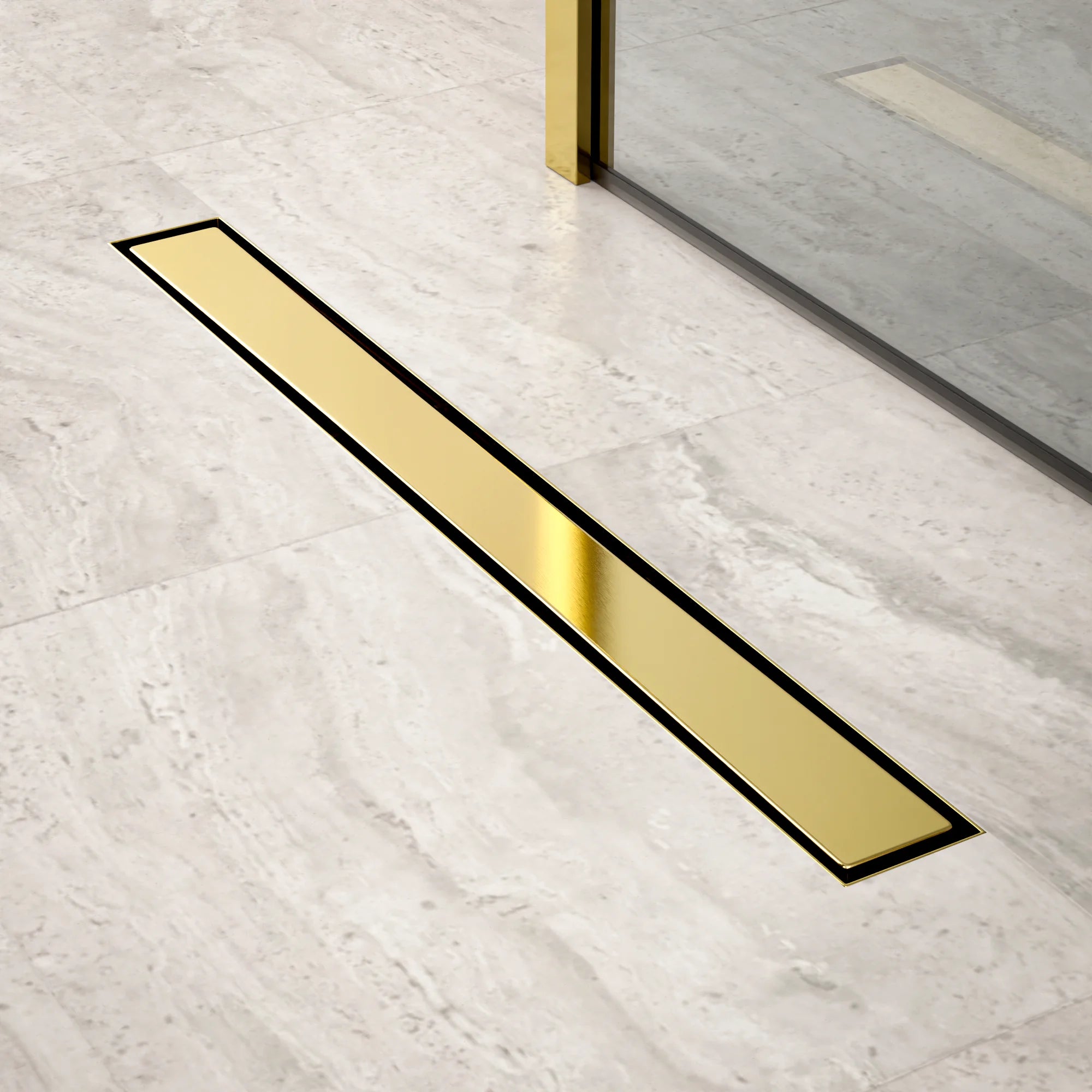 Premium-duschablauf 70 Cm – Goldfarbener Edelstahl Mit Hohem Durchfluss – Geruchsneutralisierende Dichtung – Haarsieb – Herausnehmbares Rostdesign Mit Easy-clean-technologie