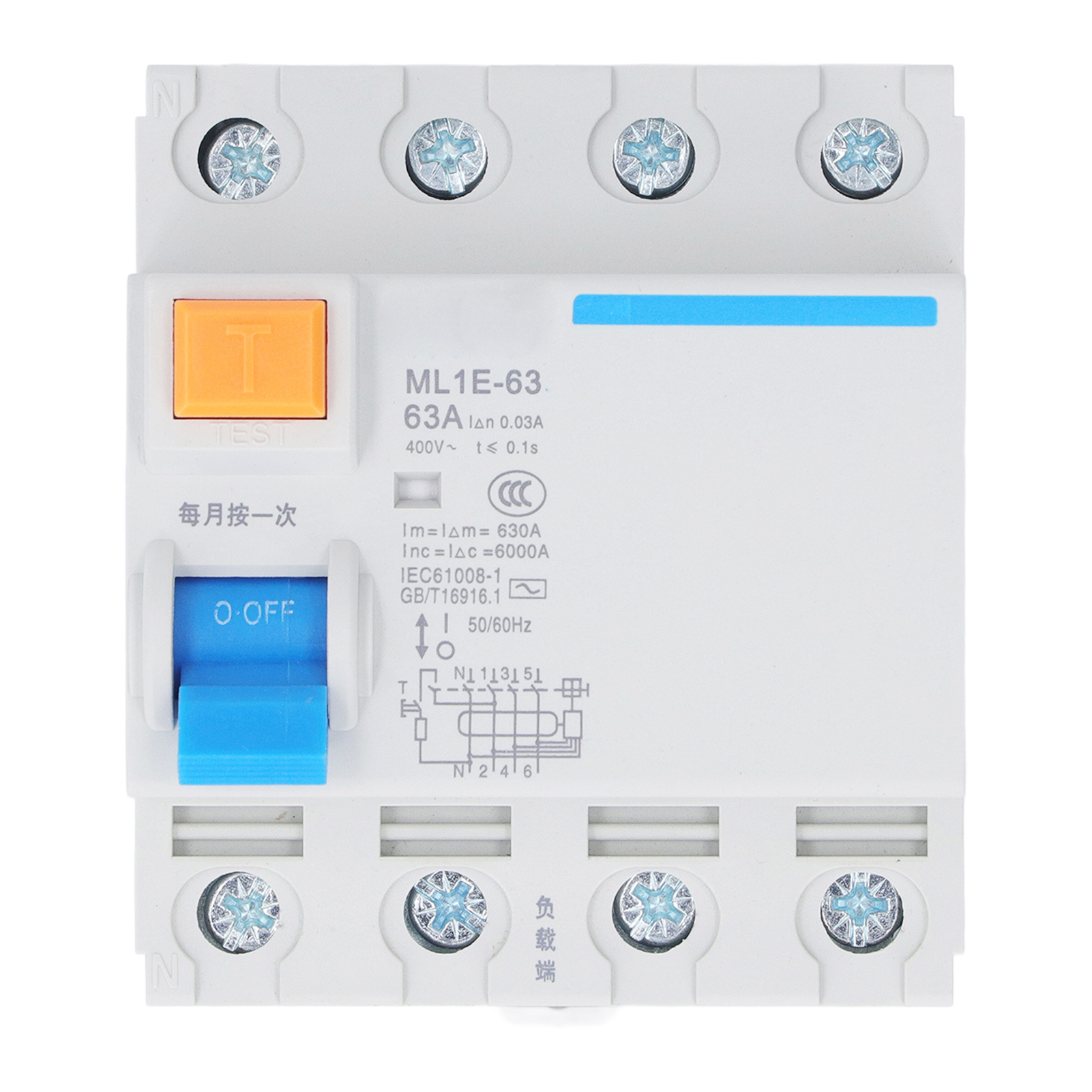 3p+n 63a 400v 6ka Leitungsschutzschalter, Mcb Mit Hausanschlussabschaltung, Sicherer Schutzschalter Für Elektrische Schalttafeln.