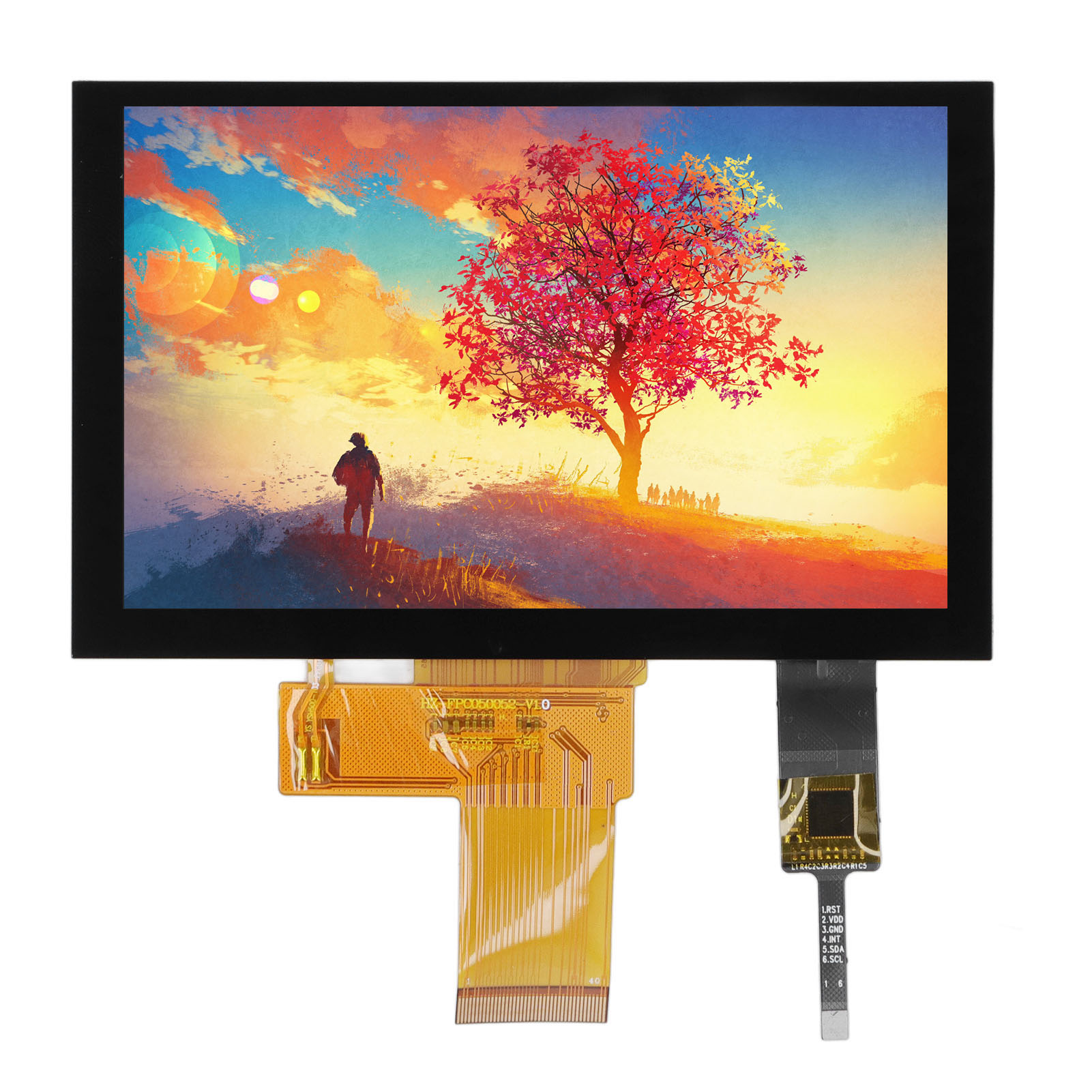 5-zoll-lcd-displaymodul (800 X 480 Pixel), Weiter Betrachtungswinkel, Kapazitiver Touchscreen Mit Lvds-schnittstelle