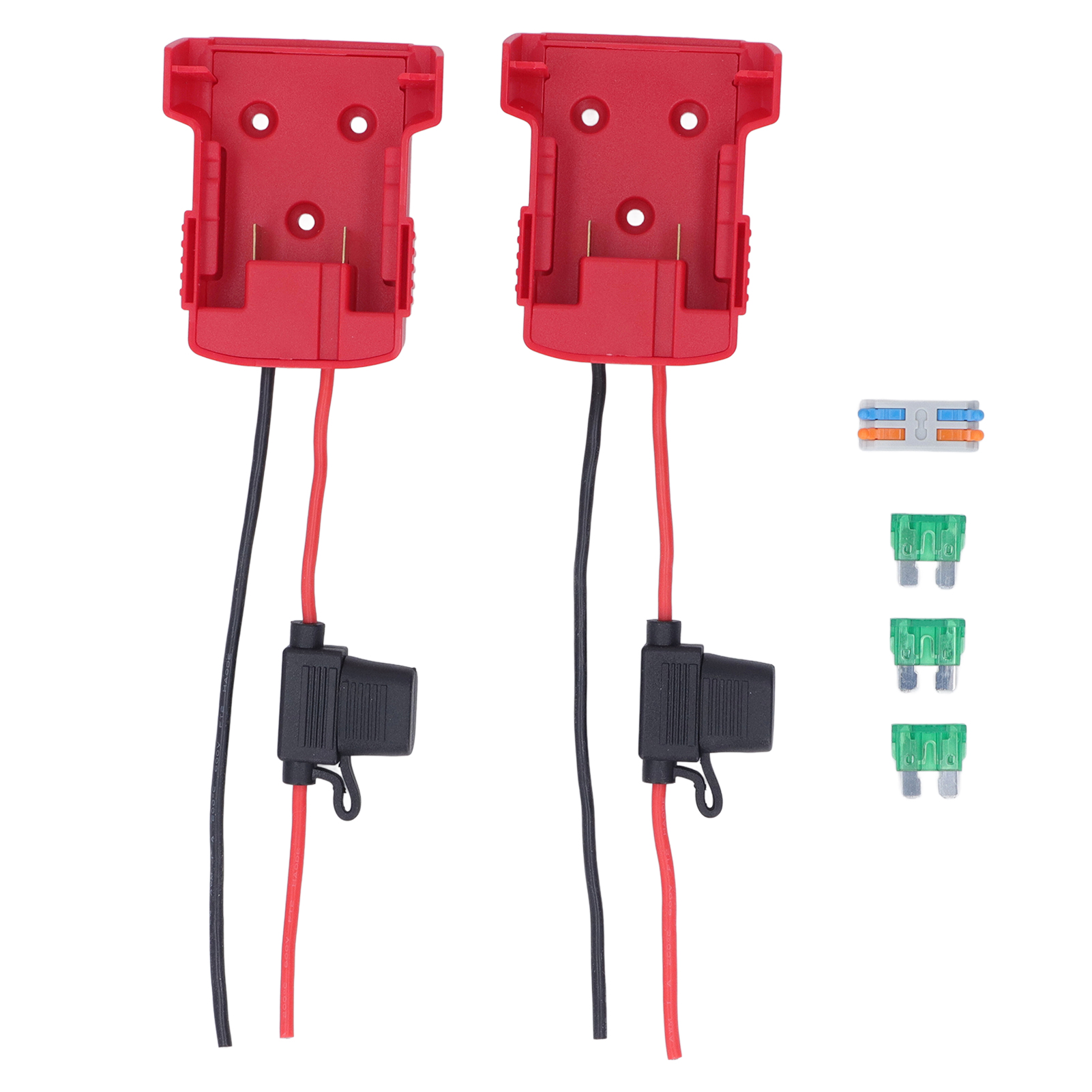 Set Mit 2 18v Lithium-batterie-radadaptern, Integriertem Überstromschutz, Roten Sicherungsanschlüssen