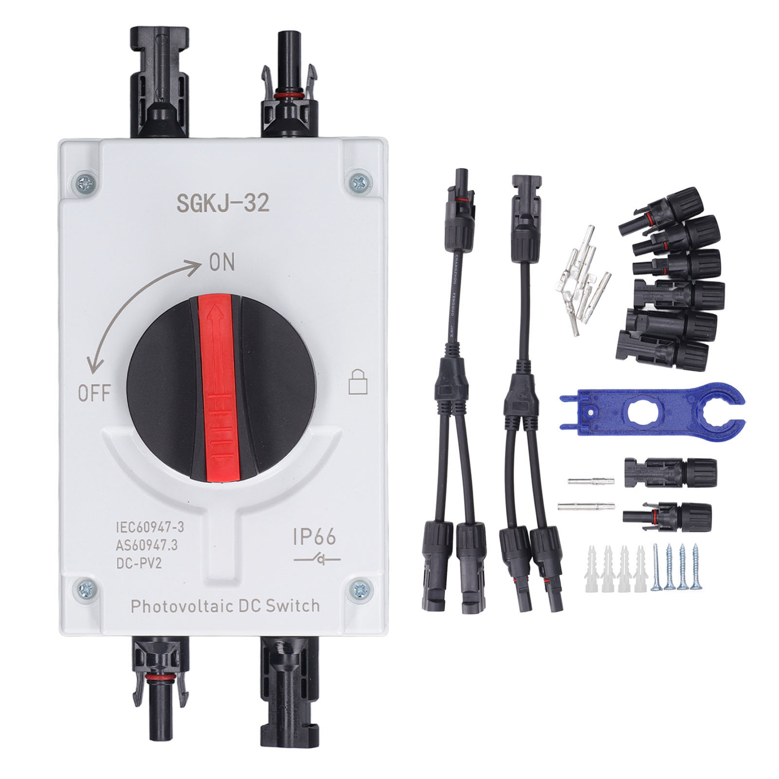 Wasserdichter Dc-pv-schalter 40a 1200v 4p Mit Y2-stecker Für Wohnmobile Und Boote