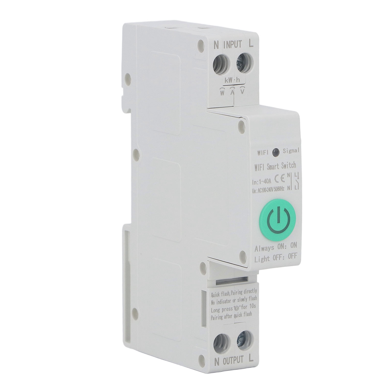 Intelligenter Wifi-schalter 1p 40a 100-240v Ac, Mit Leckstromerkennung Und Energiezähler, Tuya-kompatibel, Fernsteuerung Über App.