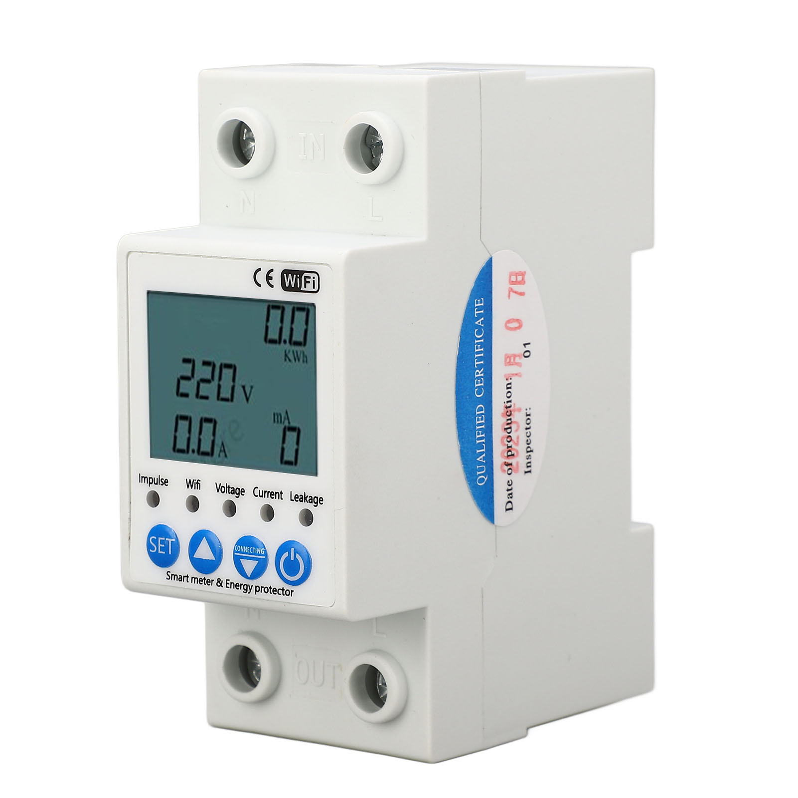 Wlan-fähiger Leitungsschutzschalter 63a 220v Ac, Integrierter Fehlerstromschutz, Intelligente Automatische Rückstellung, Fernsteuerung