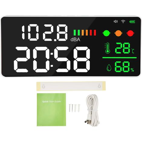 Wlan-geräuschmonitor 30-130 Db Mit 11-zoll-led-bildschirm, Anzeige Von Temperatur Und Luftfeuchtigkeit, Schalldetektor Für Den Innenbereich.