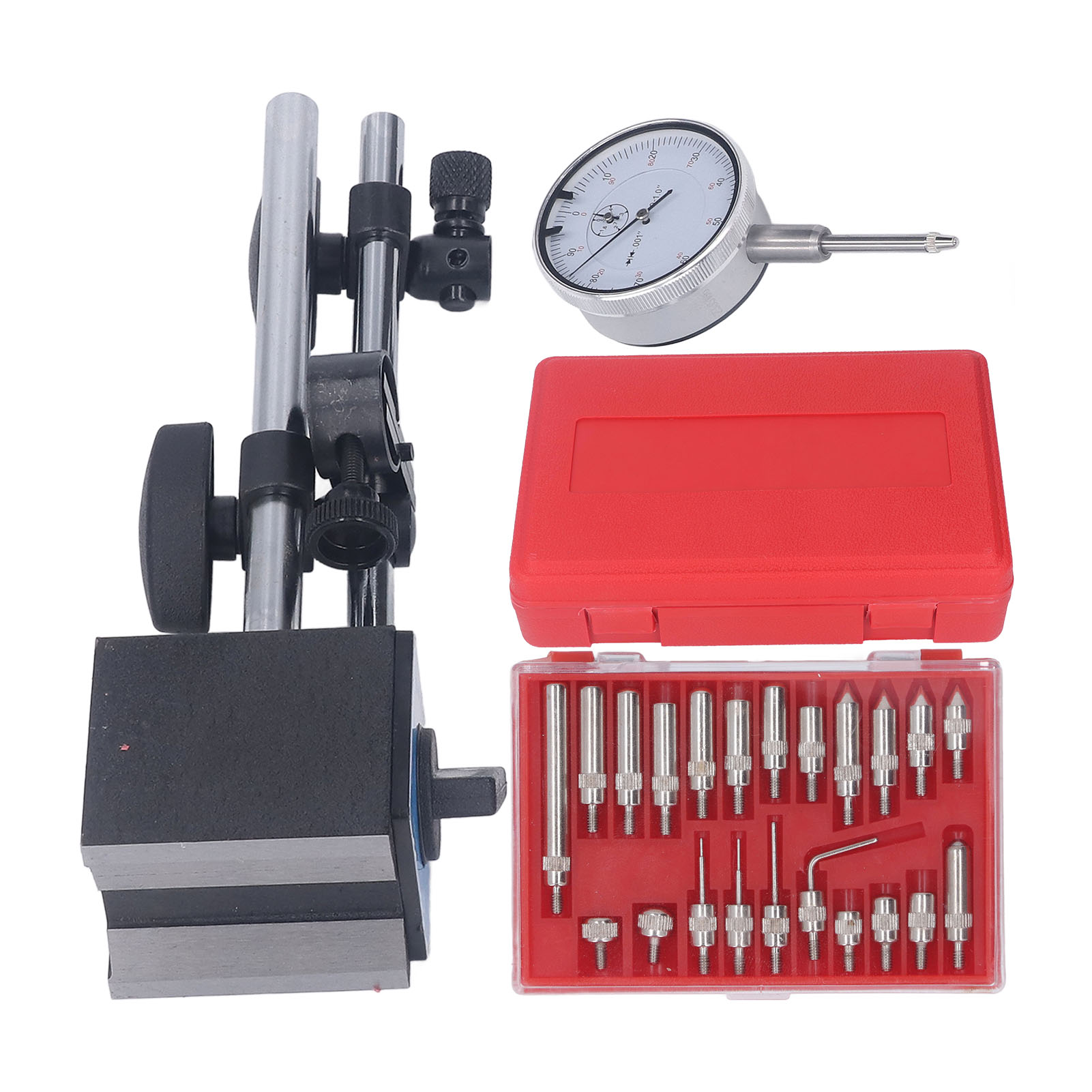 0-1 Zoll Magnetischer Präzisionsmessuhrsatz, Einstellbare Feinstütze Für Professionelle Inspektion