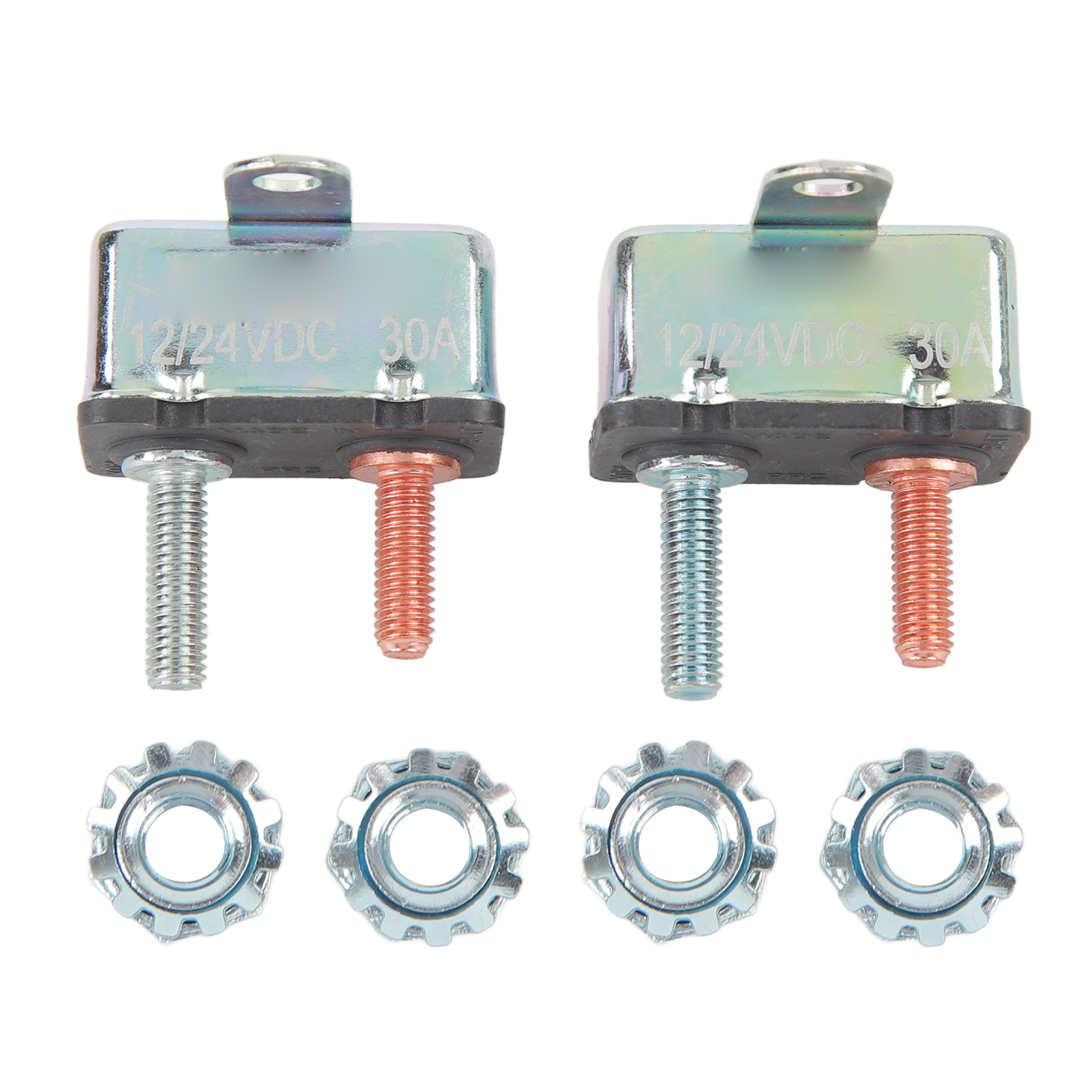2er-pack 30-a-leistungsschalter Aus Aluminiumlegierung, Überlastschutz 12 V/24 V, Automatische Rückstellung Für Auto Und Boot