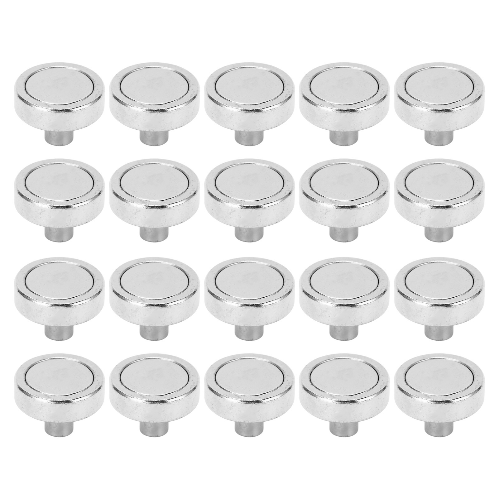 Set Mit 20 Leistungsstarken Magnethaken, Vernickelte Neodym-magnete, Silberner Runder Sockel, 20 Stück