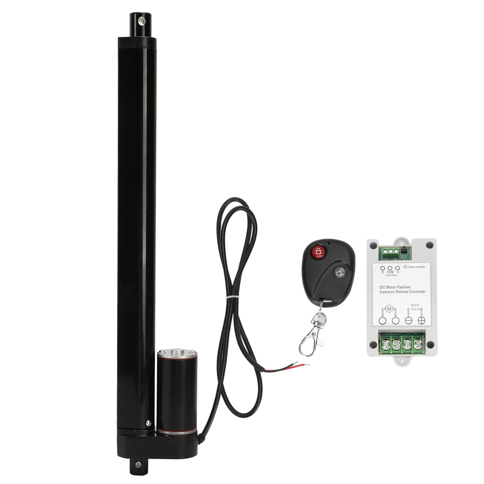 Schwarzer Elektrischer Linearantrieb (1000 N), 300 Mm Hub, Schutzart Ip65, 24-v-motor Mit Fernbedienung Für Massagesessel