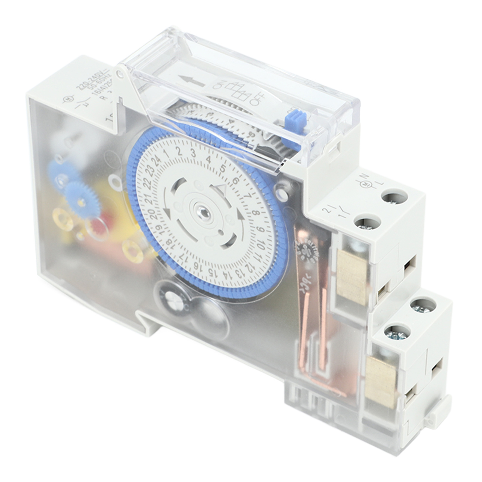 Transparenter 24-stunden-zeitschalter Mit Batterie, Mechanischer Timer Für 220-240v Wechselstromsysteme